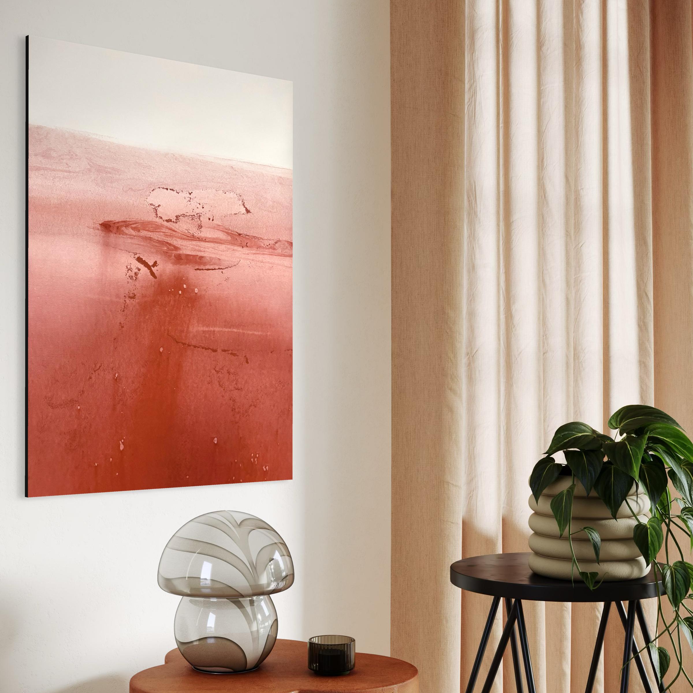 Paesaggio rosso, disegno originale  su carta , Unico nel suo genere Grande formato in vendita 4
