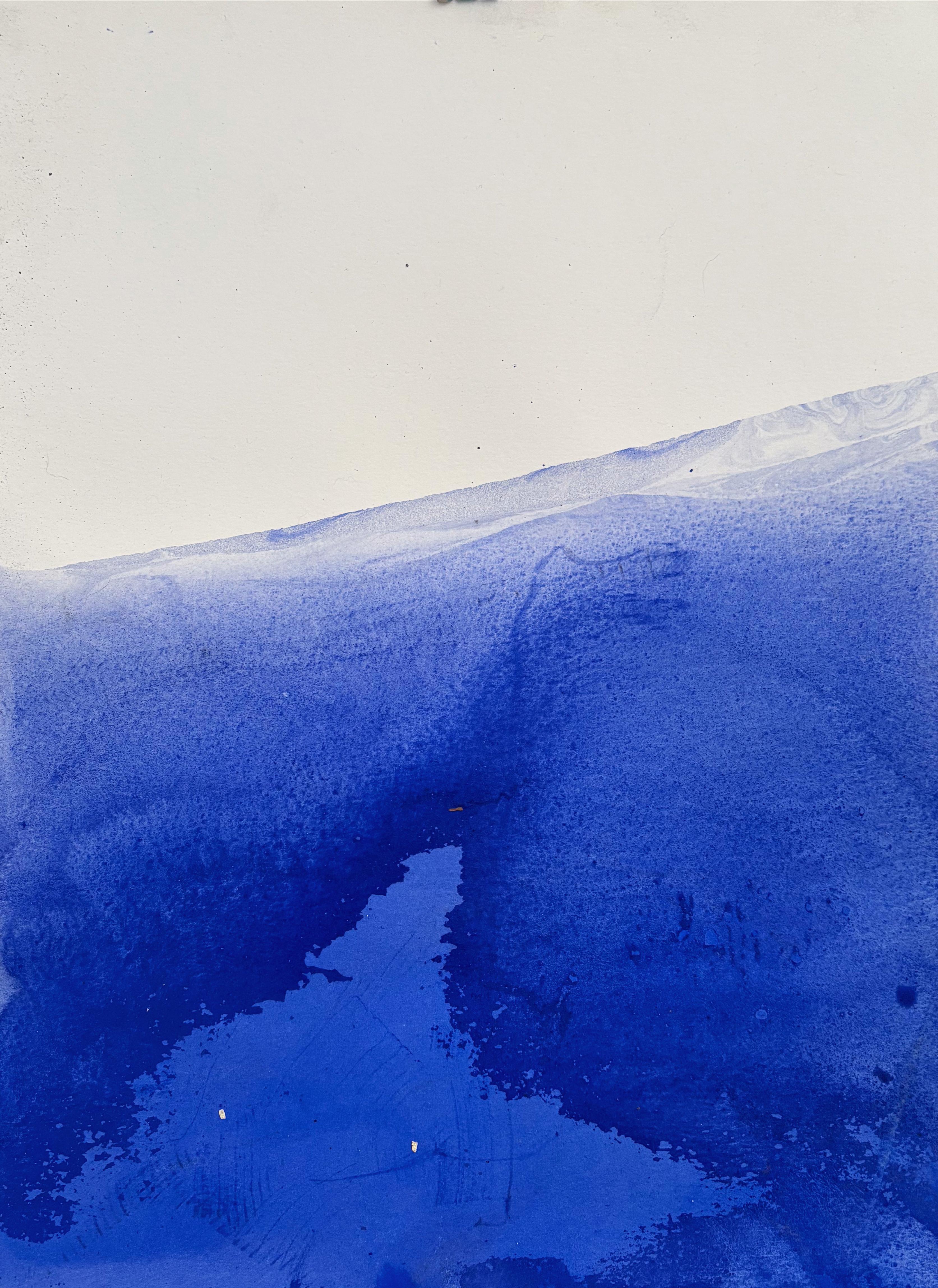 Paisaje azul, Dibujo original  en Papel , Único - Painting de Marilina Marchica