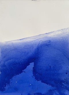 Blue Landscape, Original Drawing  on Paper , One of a kind