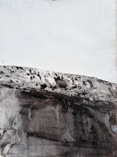 Paysage BW, dessin original  sur papier, unique en son genre, art abstrait sur papier