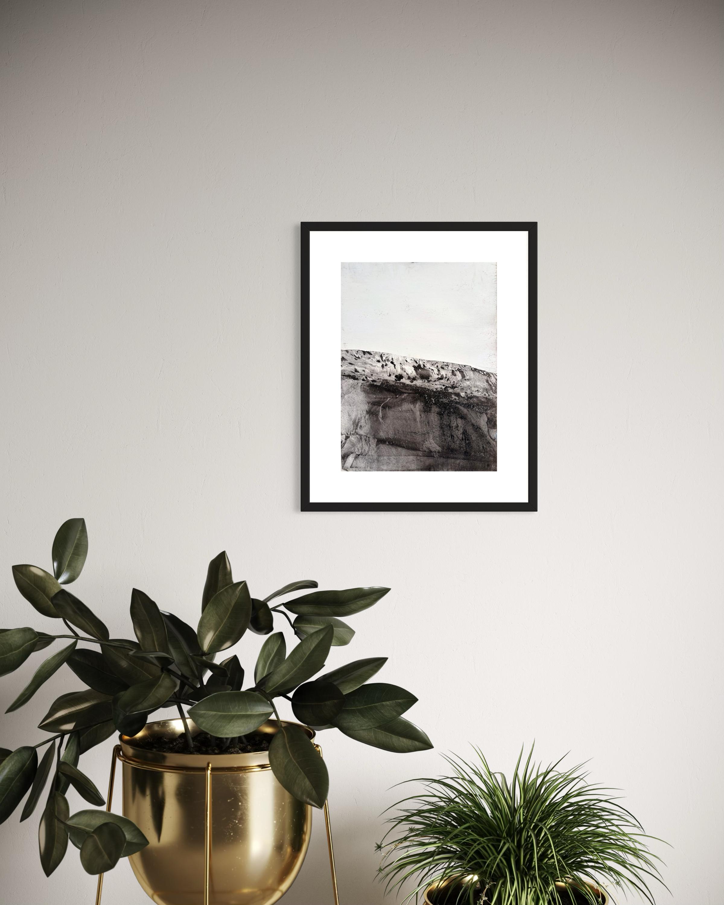 Paysage BW, dessin original  sur papier, unique en son genre, art abstrait sur papier en vente 4