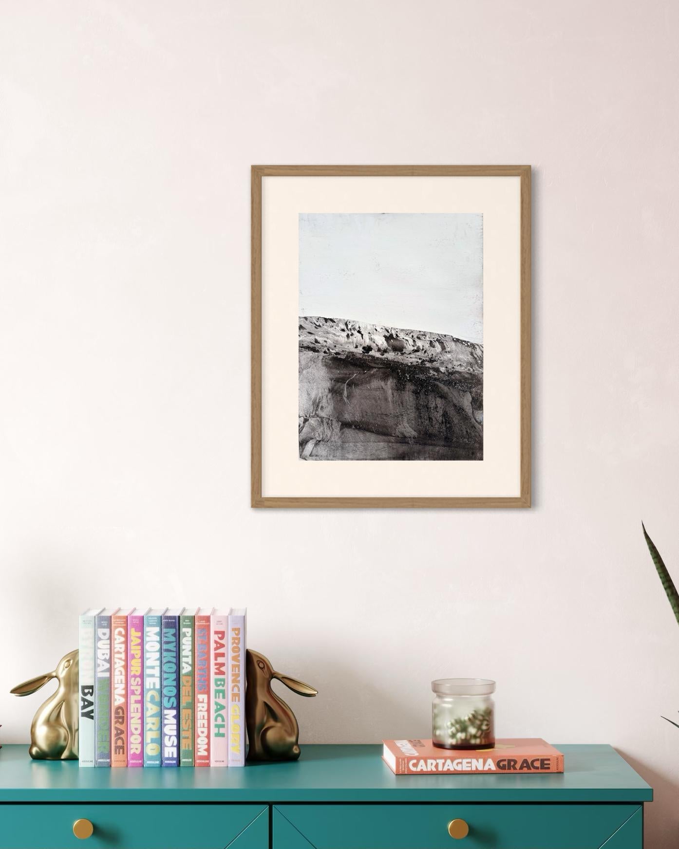 Paysage BW, dessin original  sur papier, unique en son genre, art abstrait sur papier en vente 2