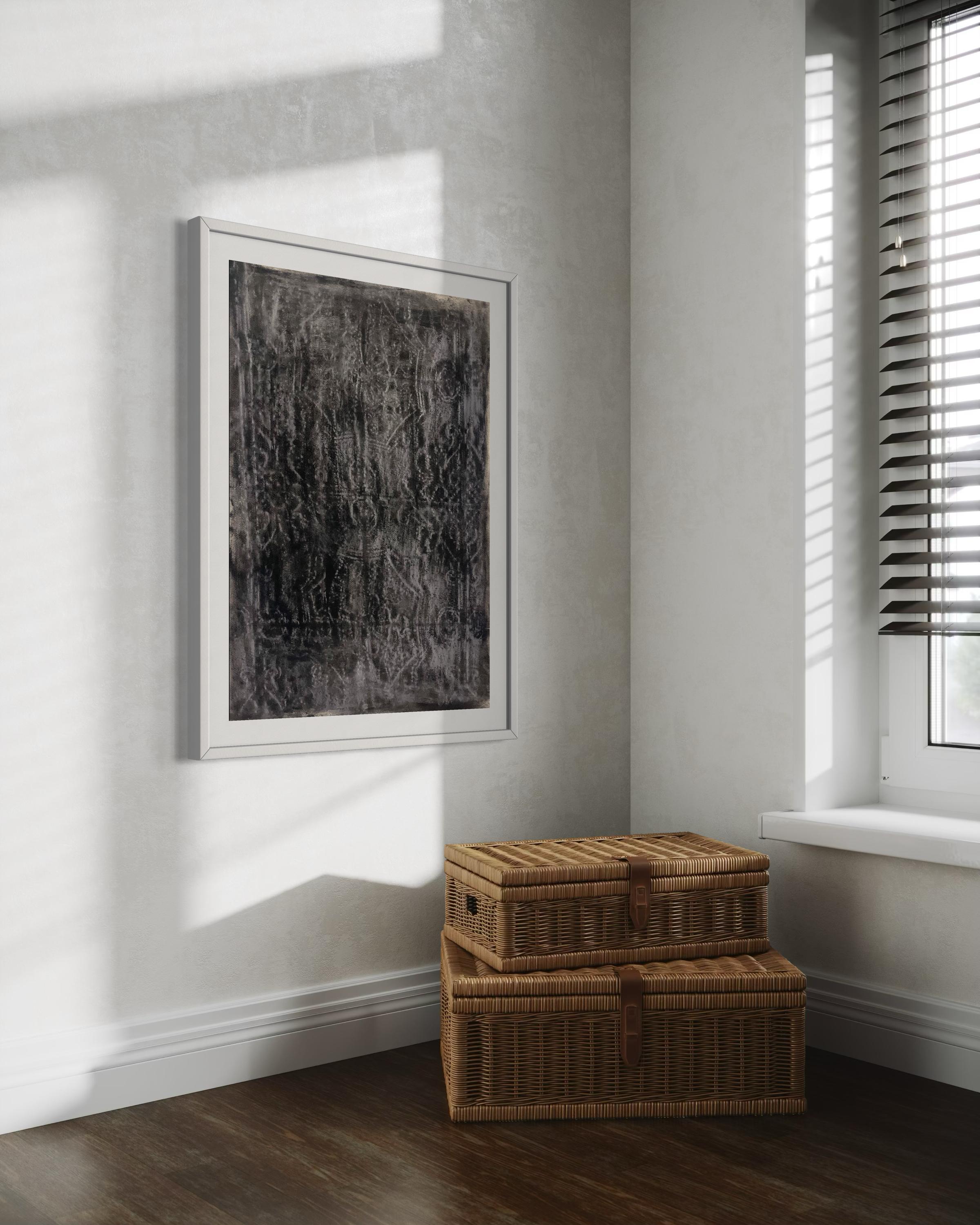 Frammenti - Dessin original de paysage abstrait sur papier Fabriano, fabriqué en Italie en vente 4