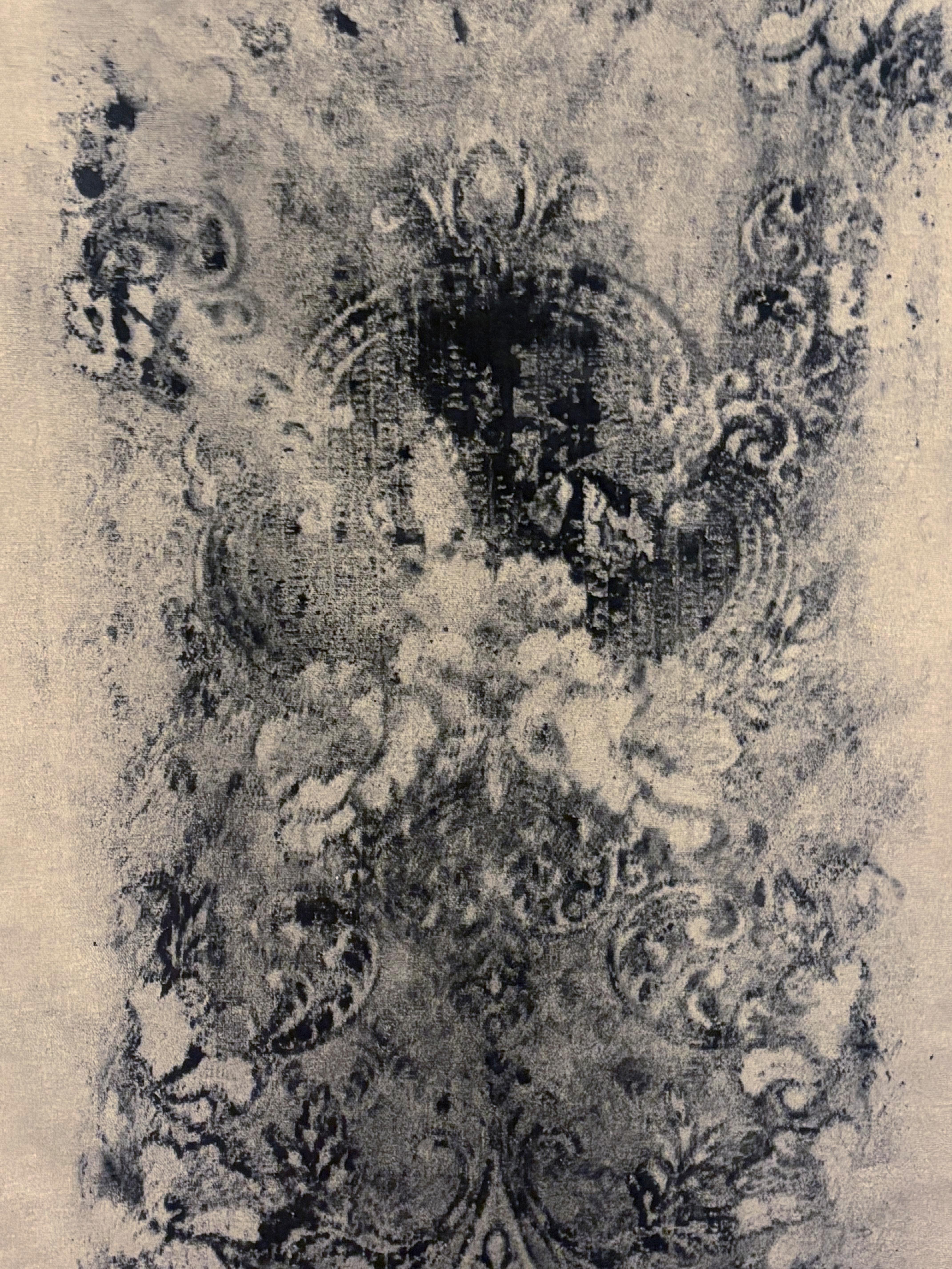 Frammento - Original Abstrakte Wandkunst, Kohle & reines Pigment auf Leinwand, groß im Angebot 2