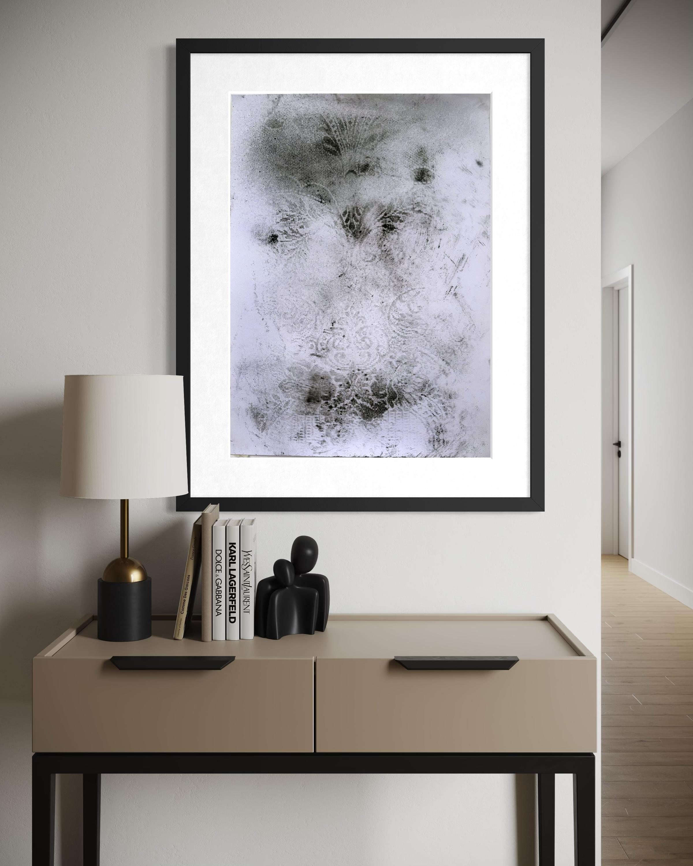 Frammento, Zeichnung - Vintage Interieur Muster abstrakte Zeichnung große Größe im Angebot 3