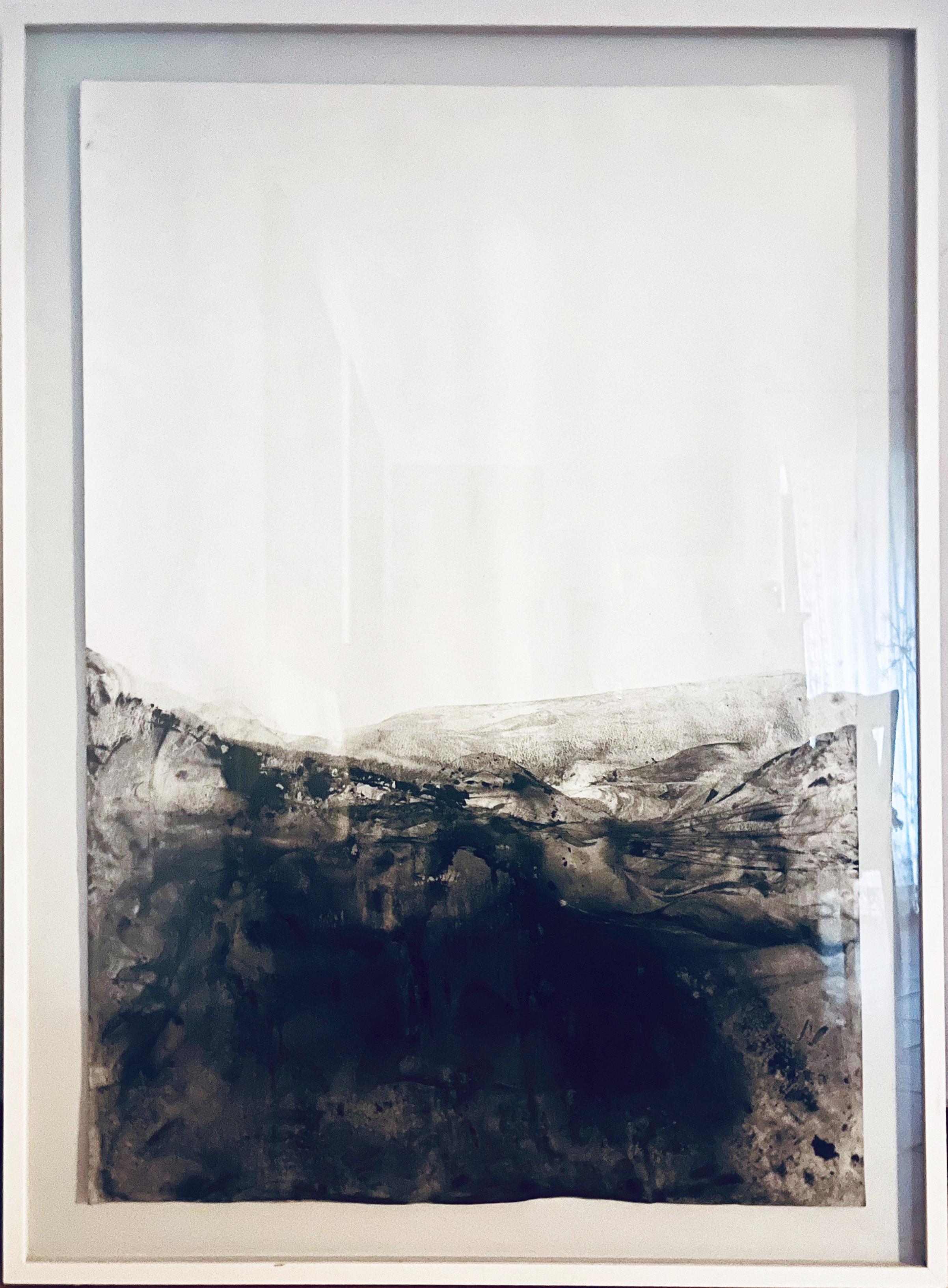 "Landscape BW" Dessin contemporain Encadré, Grande taille de Marilina Marchica