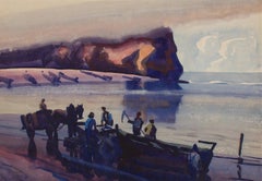 Brouillard sur la plage North Beach, rocher Percé, Gaspésie, Canada, début du 20e siècle, Cleveland