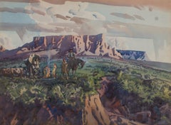 Gilbert's Camp, Western Painting, Mid 20th Century, Cleveland School Artist