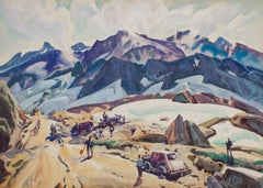 Construction on the Pass, Montana, Western Landscape, Cleveland School Artist