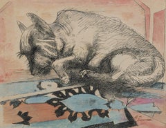 Tyrannus, Early 20th Century painting of a dog, Cleveland School Artist