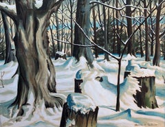 Schnee im Wald, Winterlandschaft aus der Mitte des Jahrhunderts, Künstler der Cleveland School
