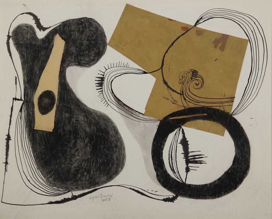 Early 20th Century Abstract Collage by New York Artist - Mixed Media Art by Byron Browne