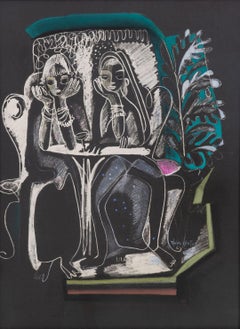 On the Balcony, Two Women Seated at Table, Woman Cleveland Artist
