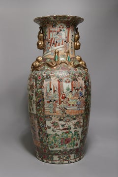 Monumental Chinese Famille Rose Medallion Vase, 20th Century