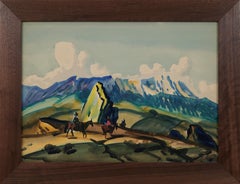 Cerca de las cumbres, paisaje montañoso del oeste de principios del siglo XX