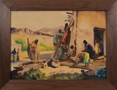 El Adobe, Paisaje de aldea occidental de principios del siglo XX, Artista de la Escuela de Cleveland