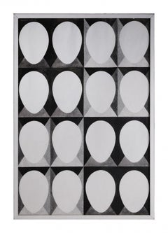 "People" - Mid-Century Ovoid Geometrical Abstract Black & White Drawing