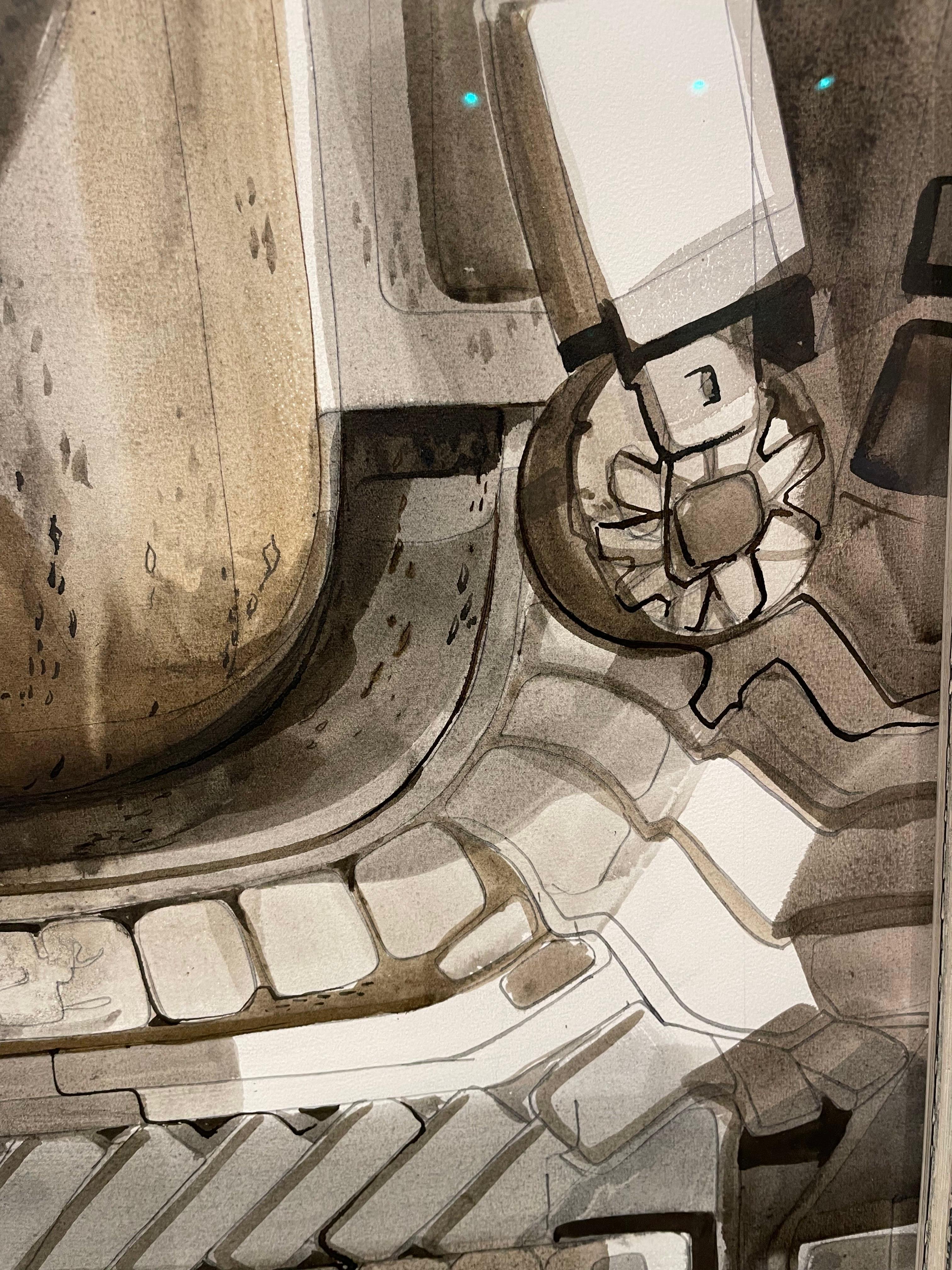Grande aquarelle de Viktor Schreckengost datant du 20e siècle en vente 13