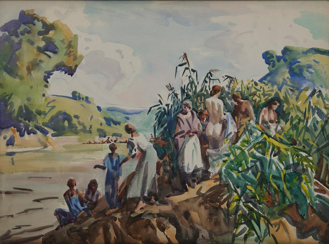 Eck des Frauenzimmers, am Fluss Cuyahoga, Anfang des 20. Jahrhunderts Landschaft