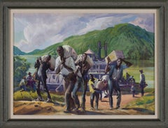 Stevedores, Ohio River, Early 20th Century Cleveland School Artist