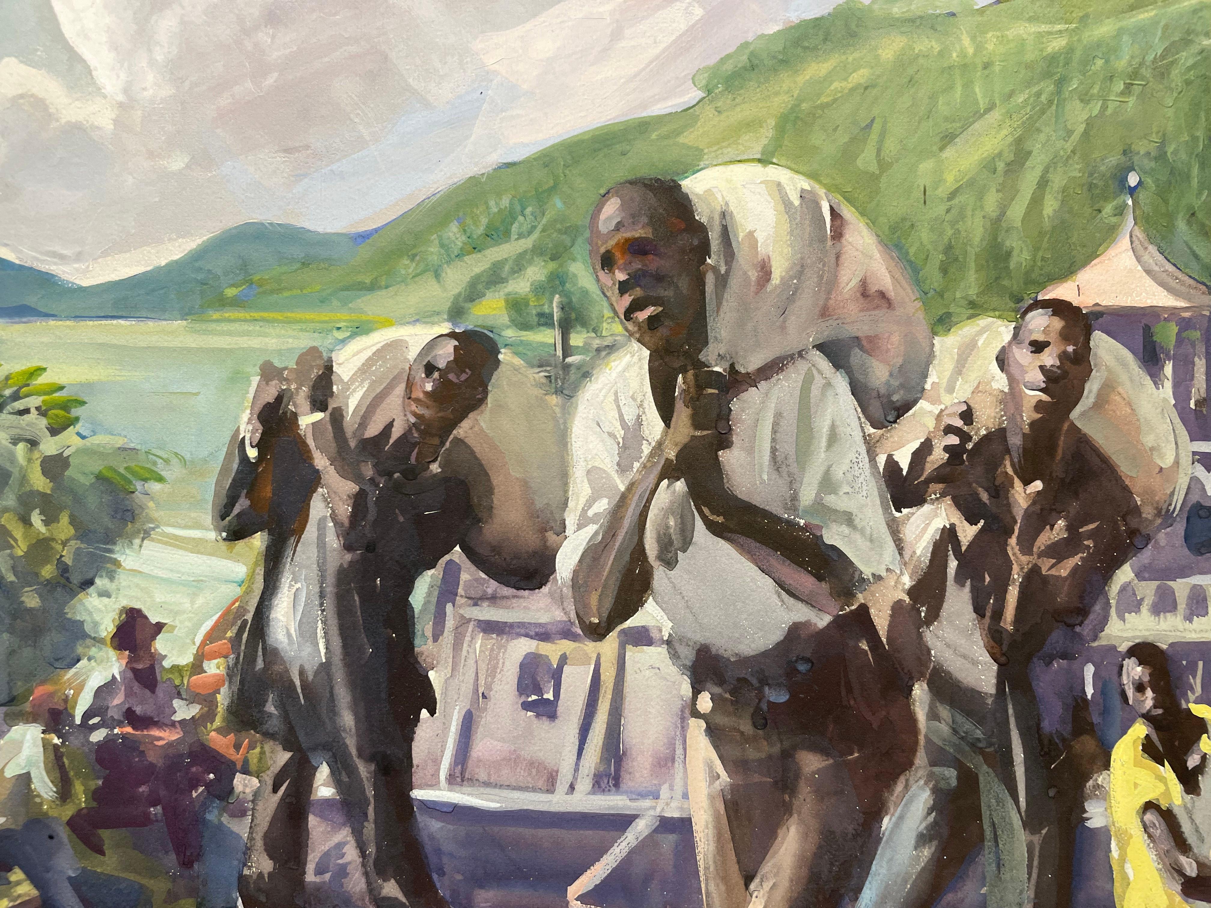Stivatori, fiume Ohio, inizio del XX secolo Artista della scuola di Cleveland in vendita 6