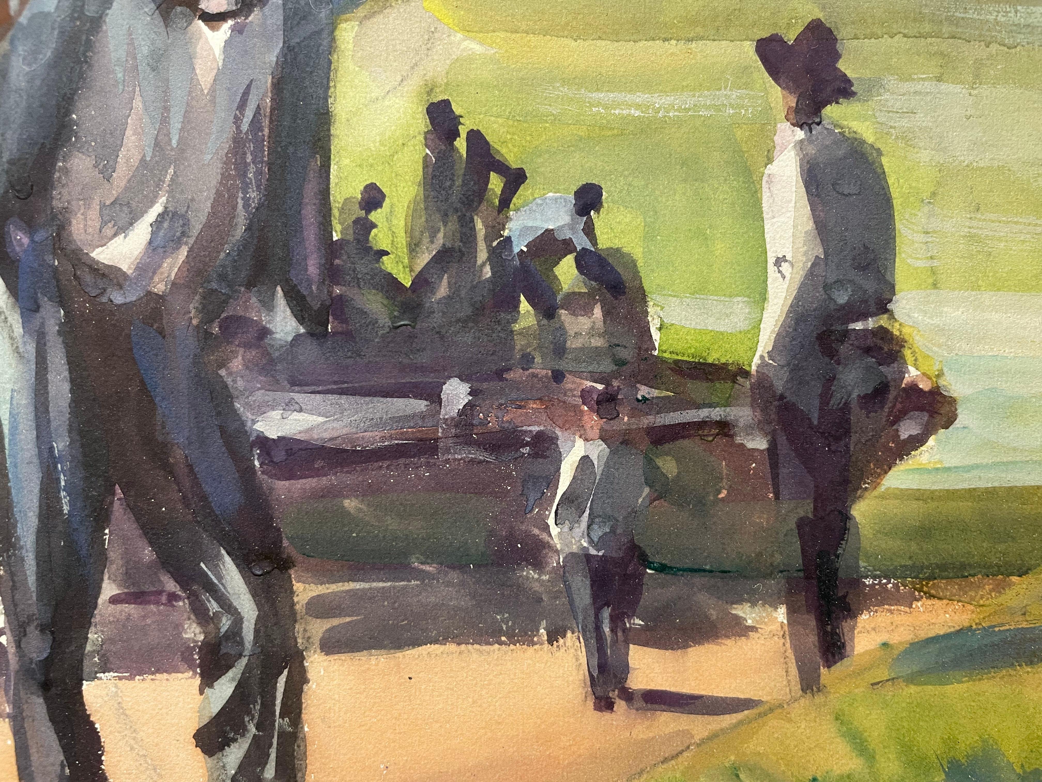 Stivatori, fiume Ohio, inizio del XX secolo Artista della scuola di Cleveland in vendita 9