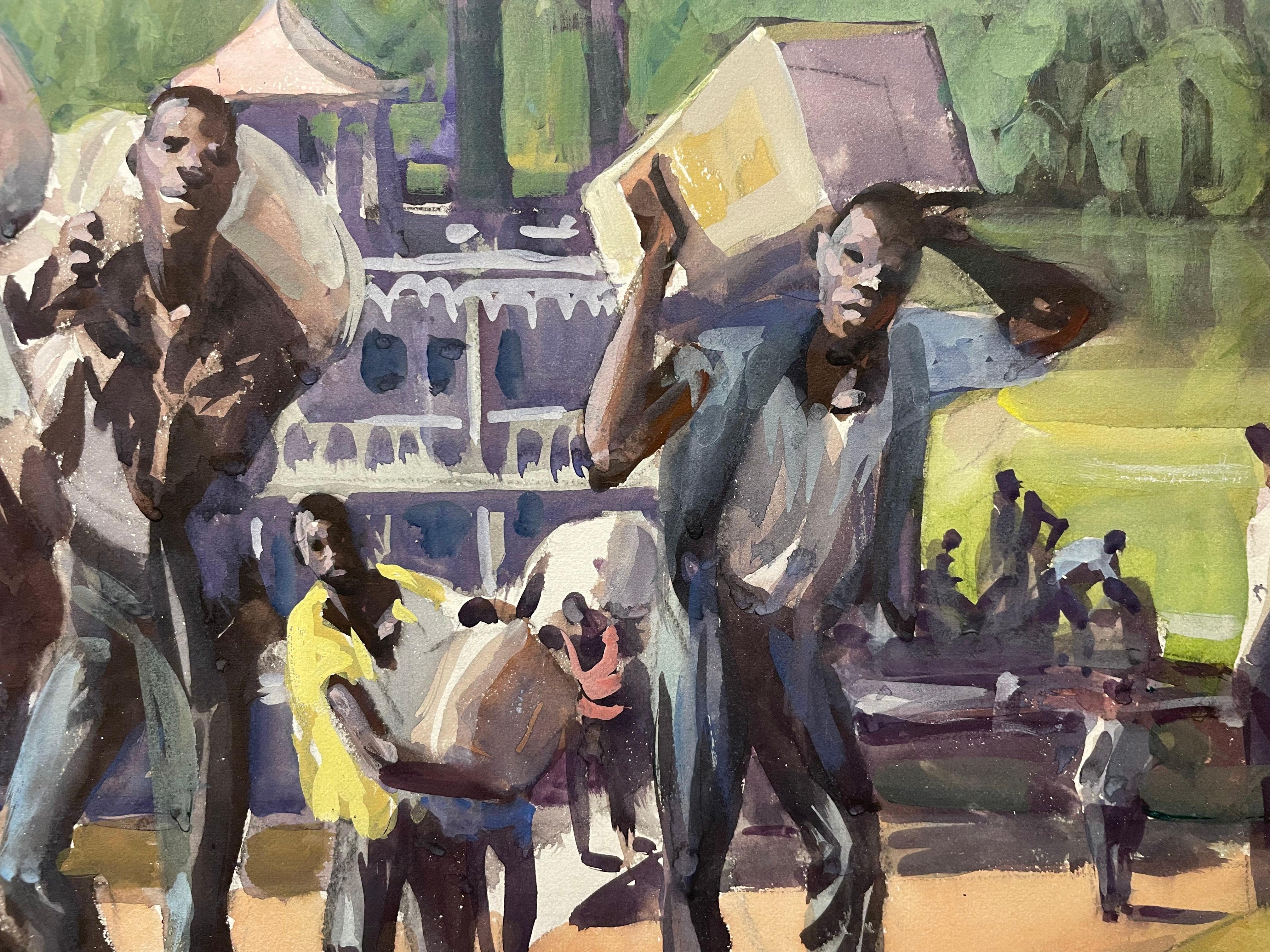 Stivatori, fiume Ohio, inizio del XX secolo Artista della scuola di Cleveland in vendita 8