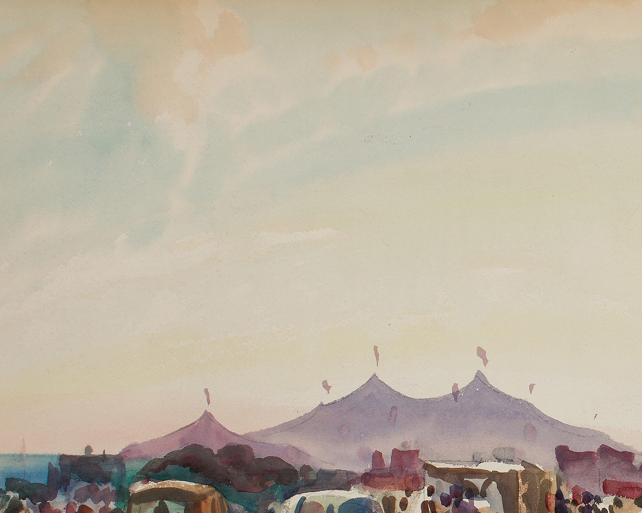 Circus Lot at Toledo, Ohio, Early 20th Century Cleveland School Artist For Sale 3