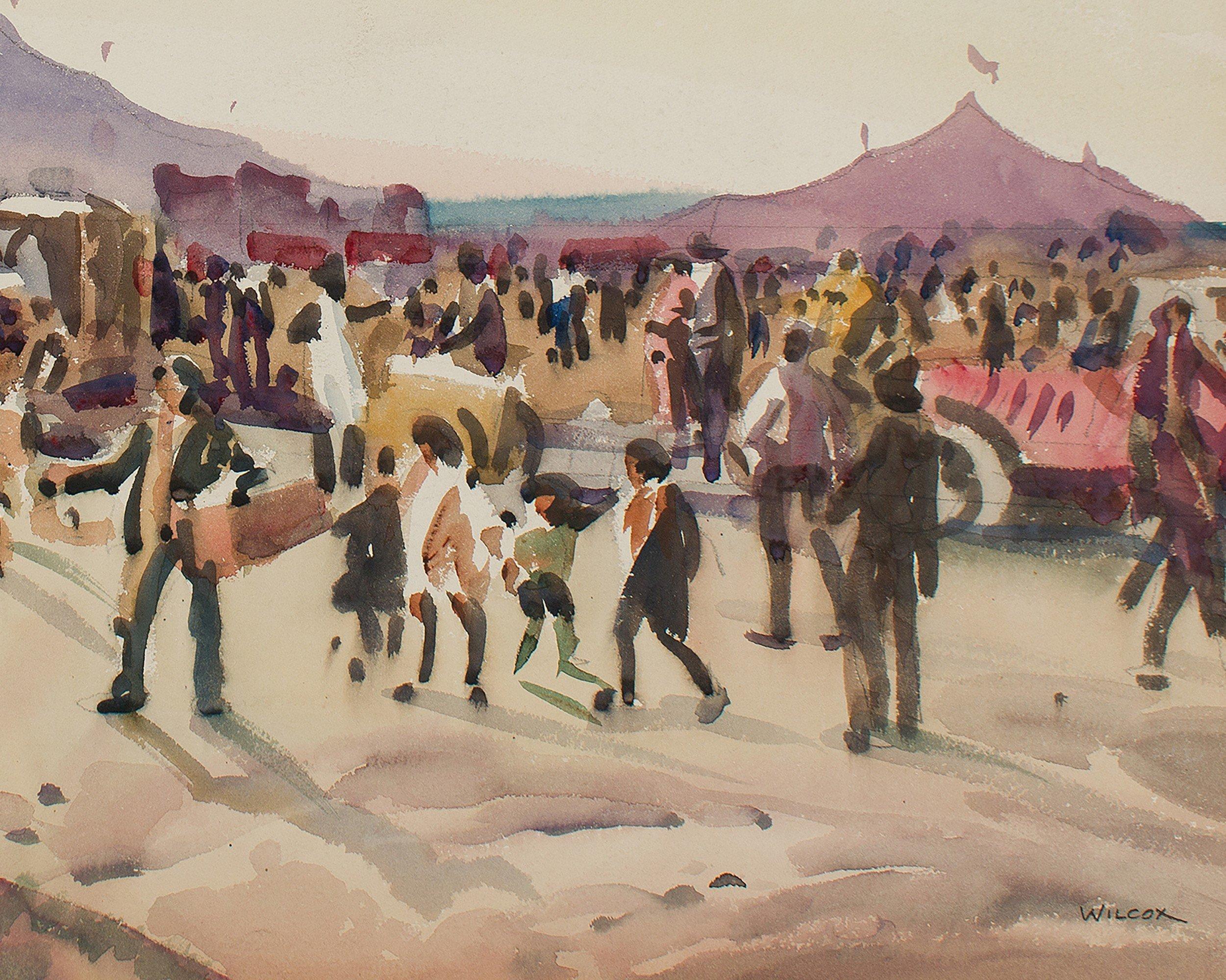 Circus Lot at Toledo, Ohio, Early 20th Century Cleveland School Artist For Sale 2