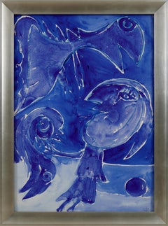 The Blue Earth II, CoBrA movement, Mid-20th Century Danish Watercolor