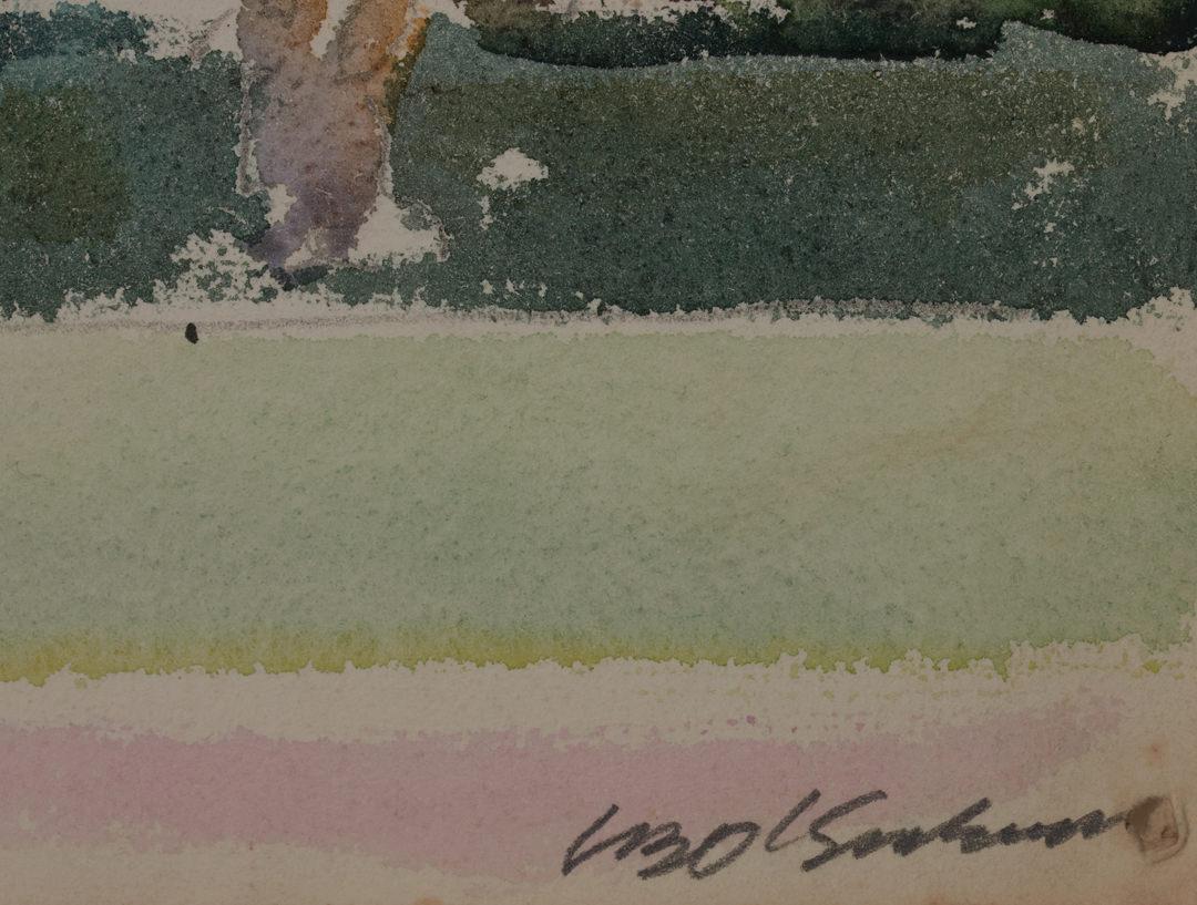 Sommerbäume, Landschafts-Aquarellgemälde des 20. Jahrhunderts des Künstlers aus Cleveland im Angebot 3