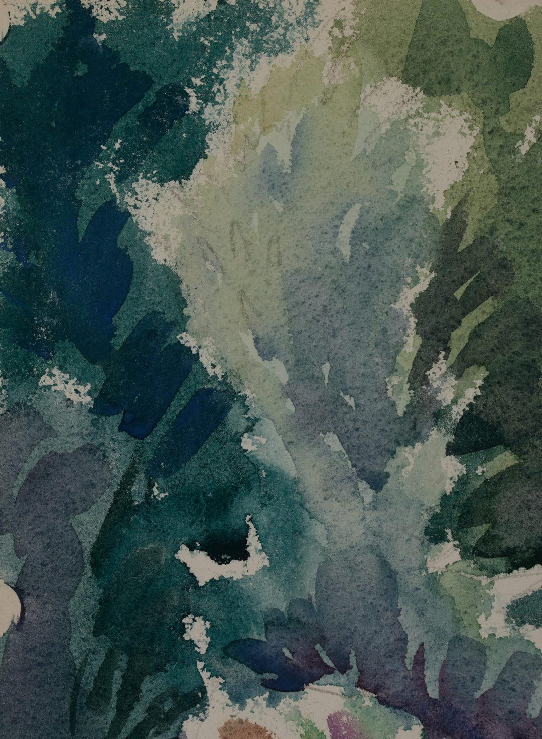 Sommerbäume, Landschafts-Aquarellgemälde des 20. Jahrhunderts des Künstlers aus Cleveland im Angebot 1