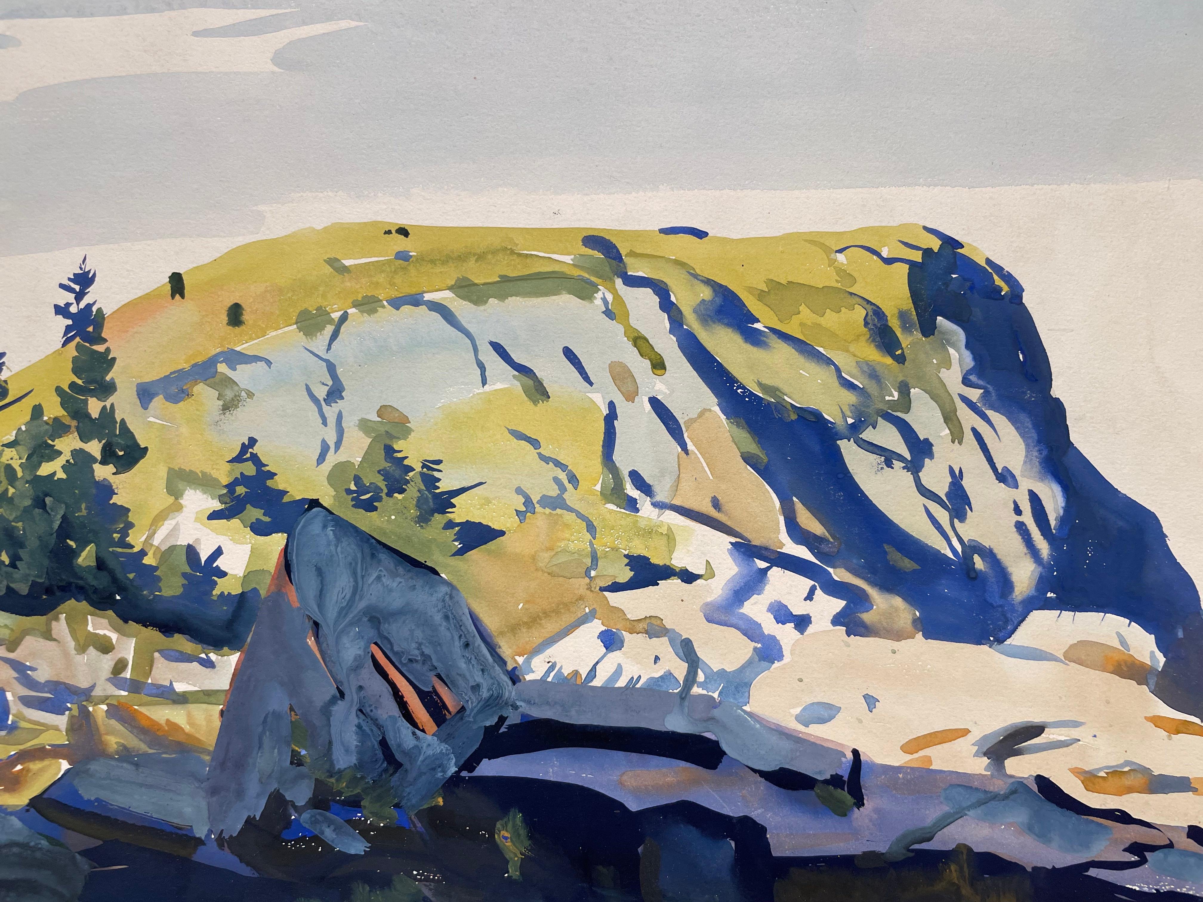 Headland & Rocks, White Island, Maine, early 20th century watercolor For Sale 1