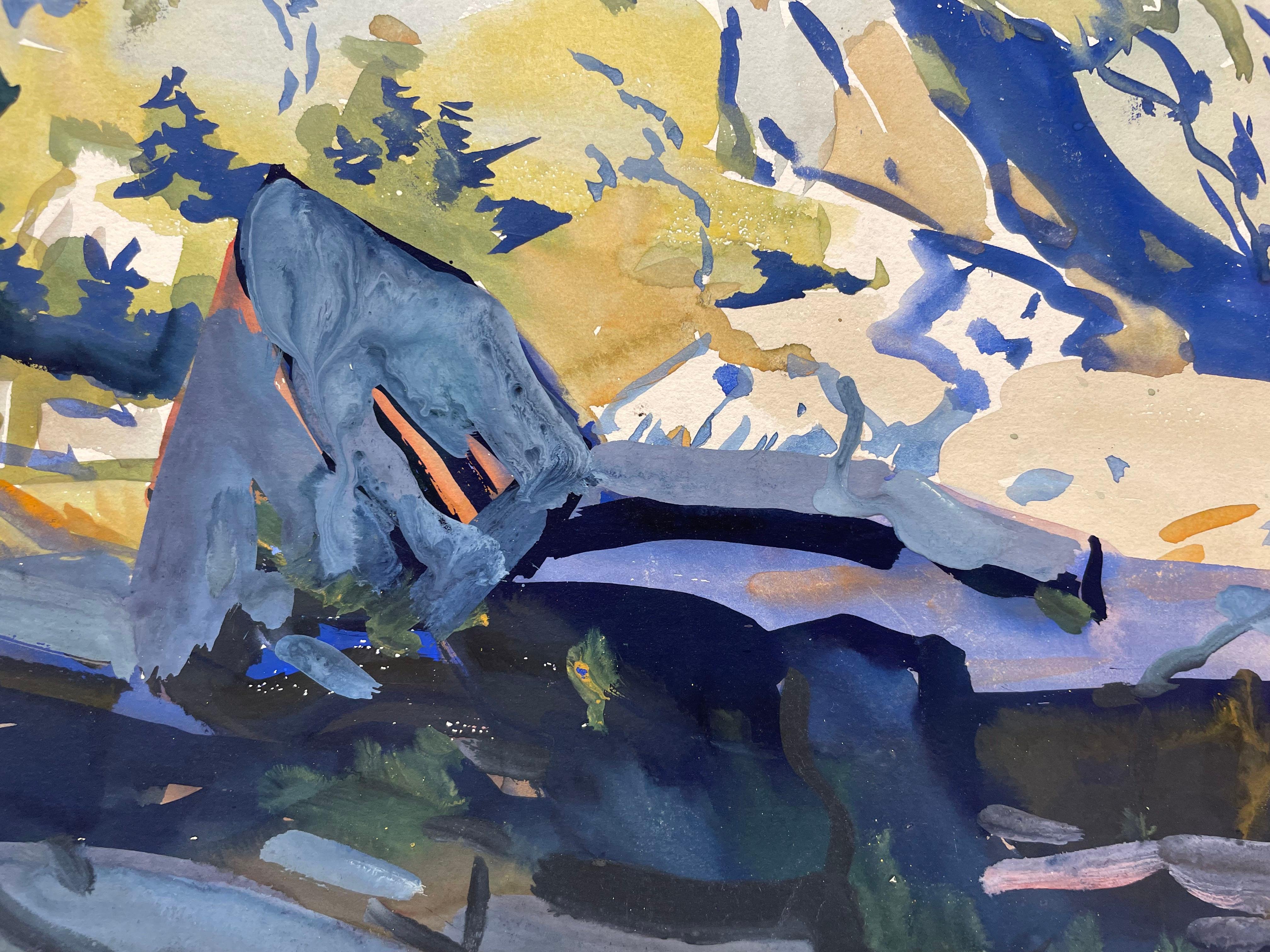 Headland & Rocks, White Island, Maine, early 20th century watercolor For Sale 3