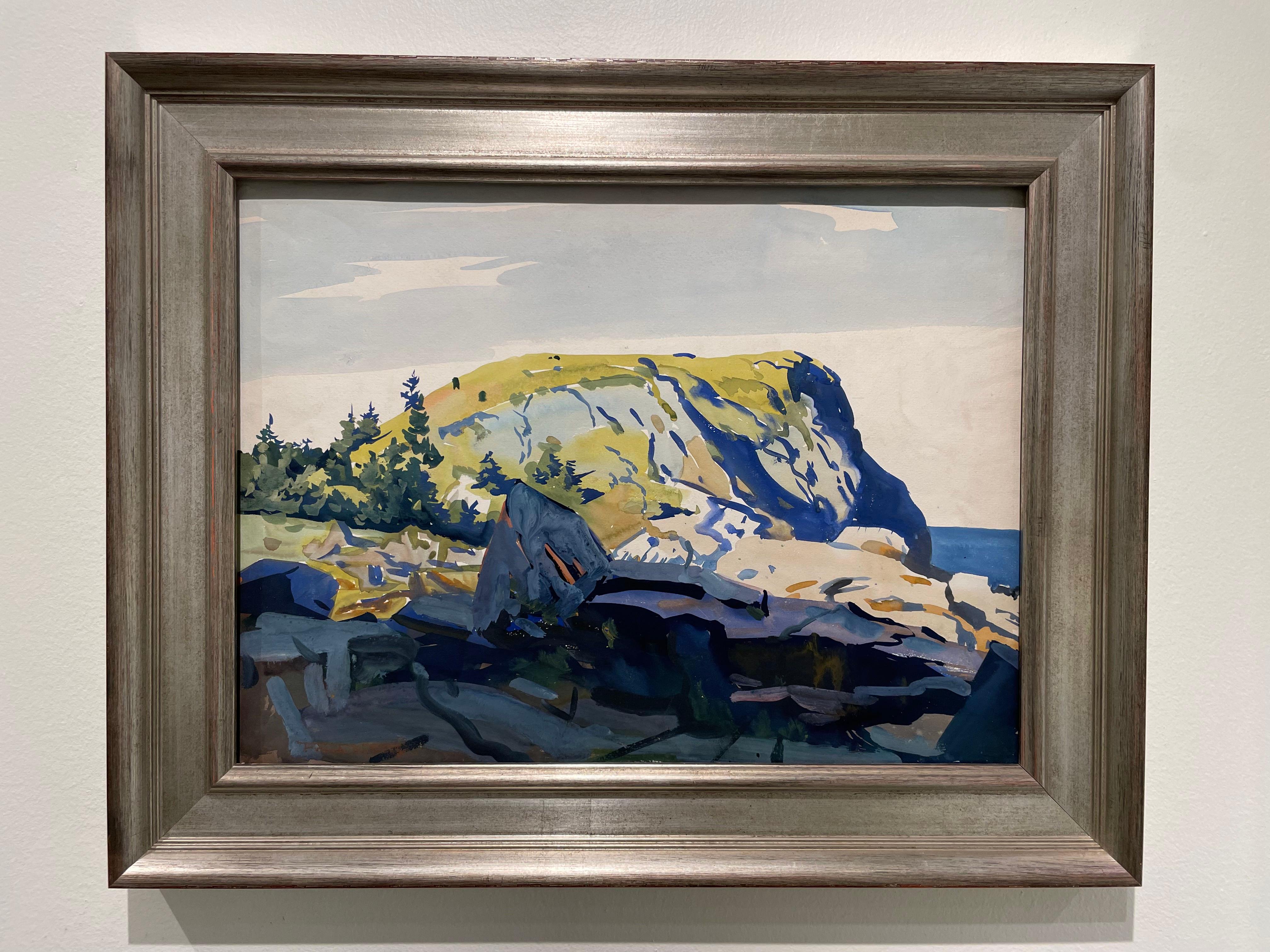Headland & Rocks, White Island, Maine, early 20th century watercolor For Sale 7