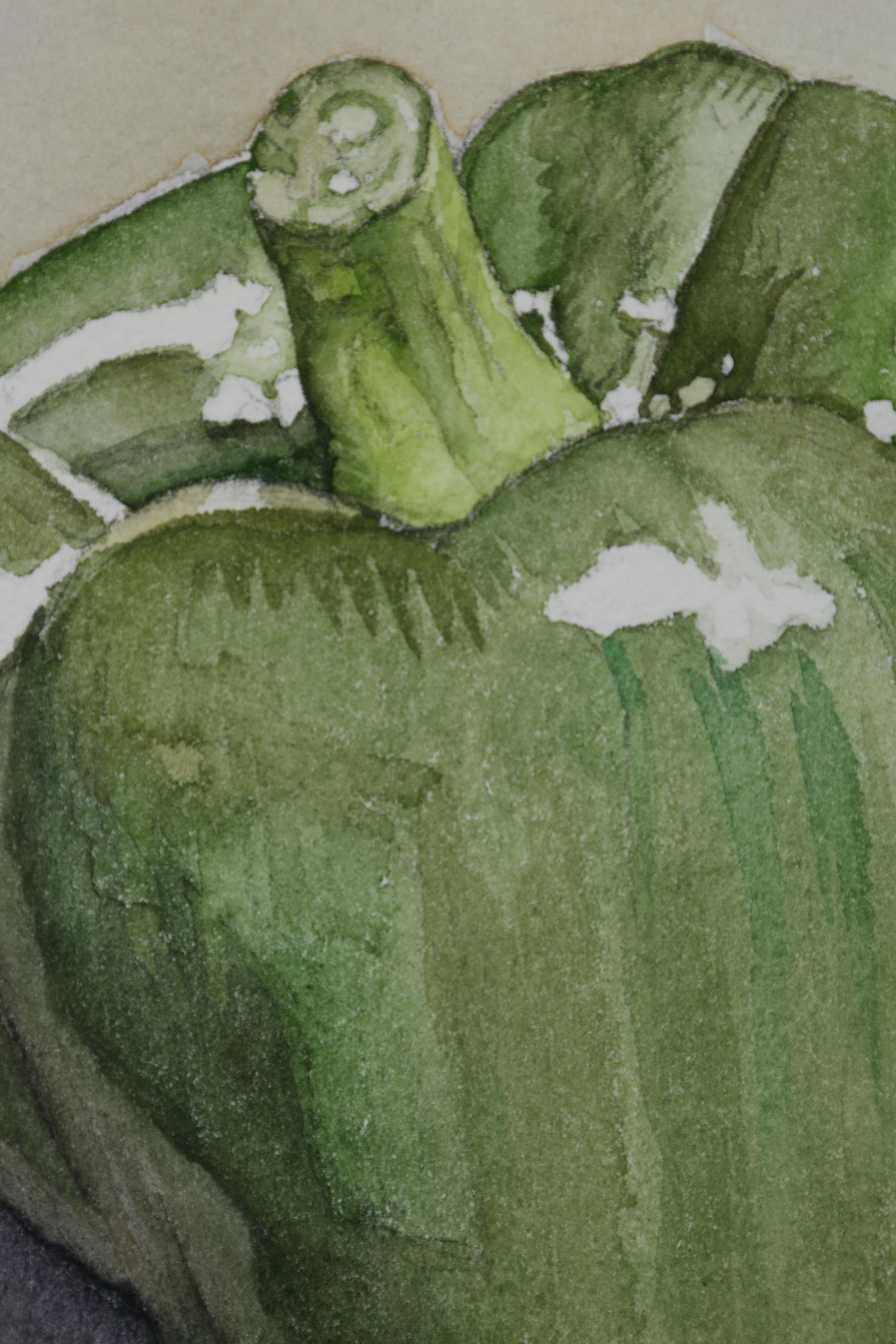 Vegetable Still Life No. 2, Contemporary watercolor by Ohio trompe l'oeil artist For Sale 2