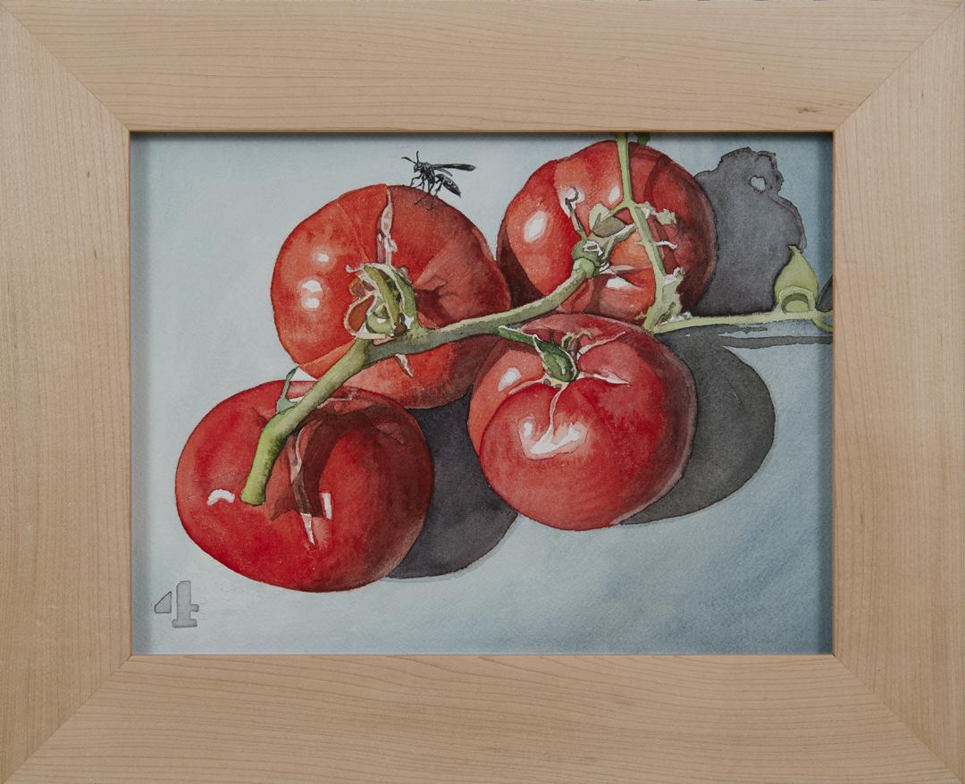 Vegetable Still Life No. 4, Contemporary watercolor by Ohio trompe l'oeil artist - Art by George Mauersberger