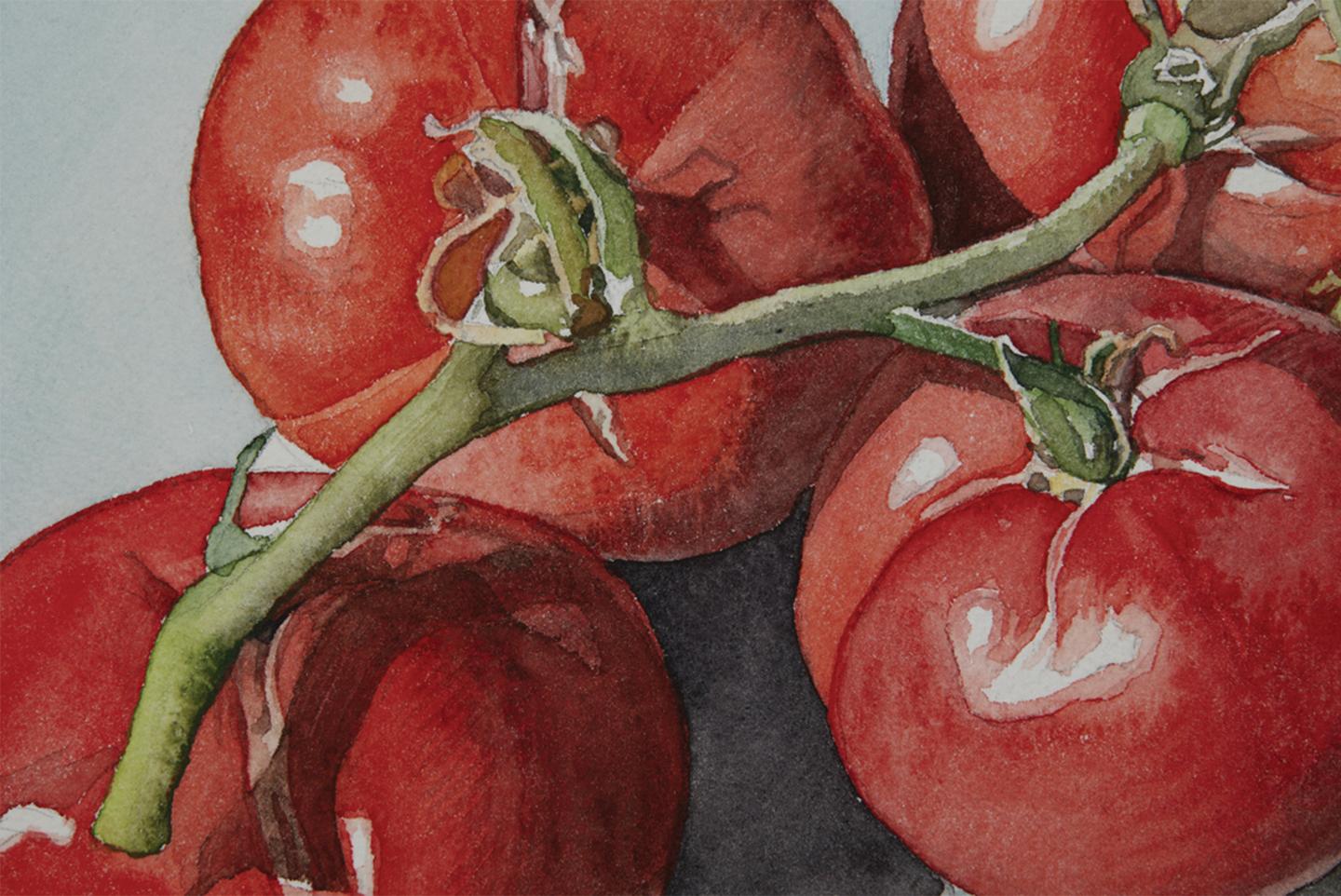 Vegetable Still Life No. 4, Contemporary watercolor by Ohio trompe l'oeil artist For Sale 1