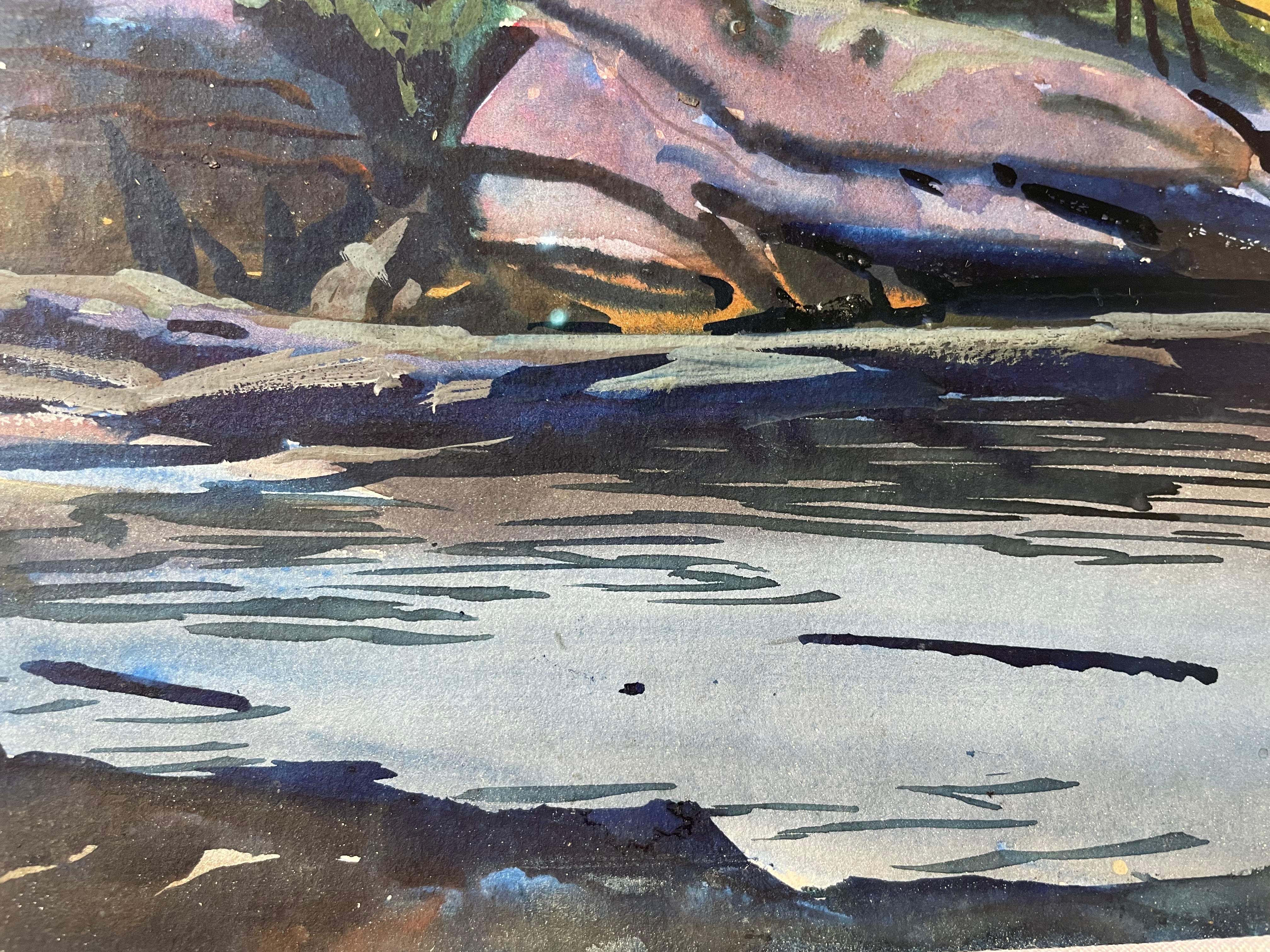 Fisherman's Island, Boothbay, Maine, Landschaftsaquarell des frühen 20. Jahrhunderts im Angebot 8