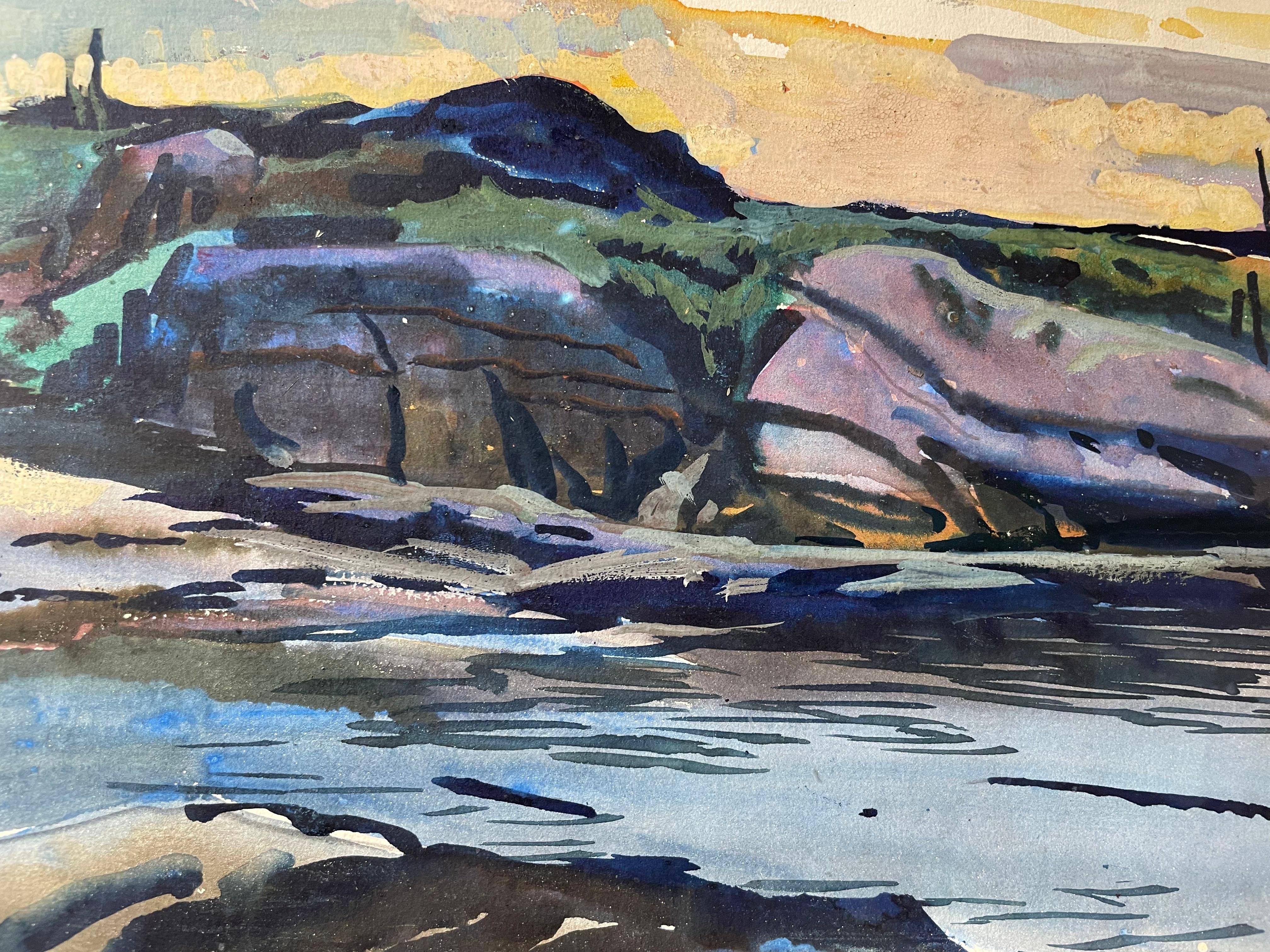 Fisherman's Island, Boothbay, Maine, Landschaftsaquarell des frühen 20. Jahrhunderts im Angebot 6