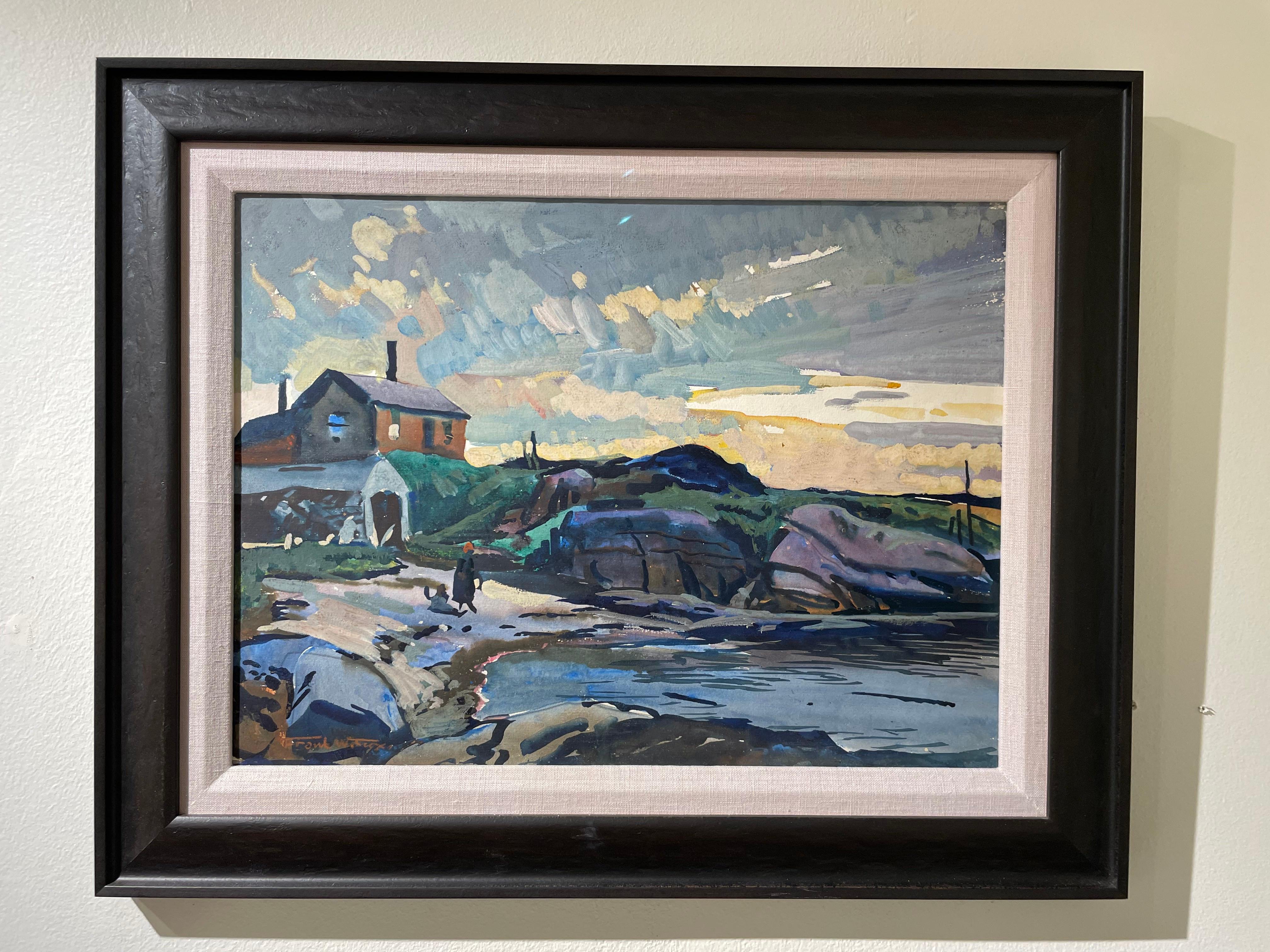 Fisherman's Island, Boothbay, Maine, Landschaftsaquarell des frühen 20. Jahrhunderts im Angebot 10