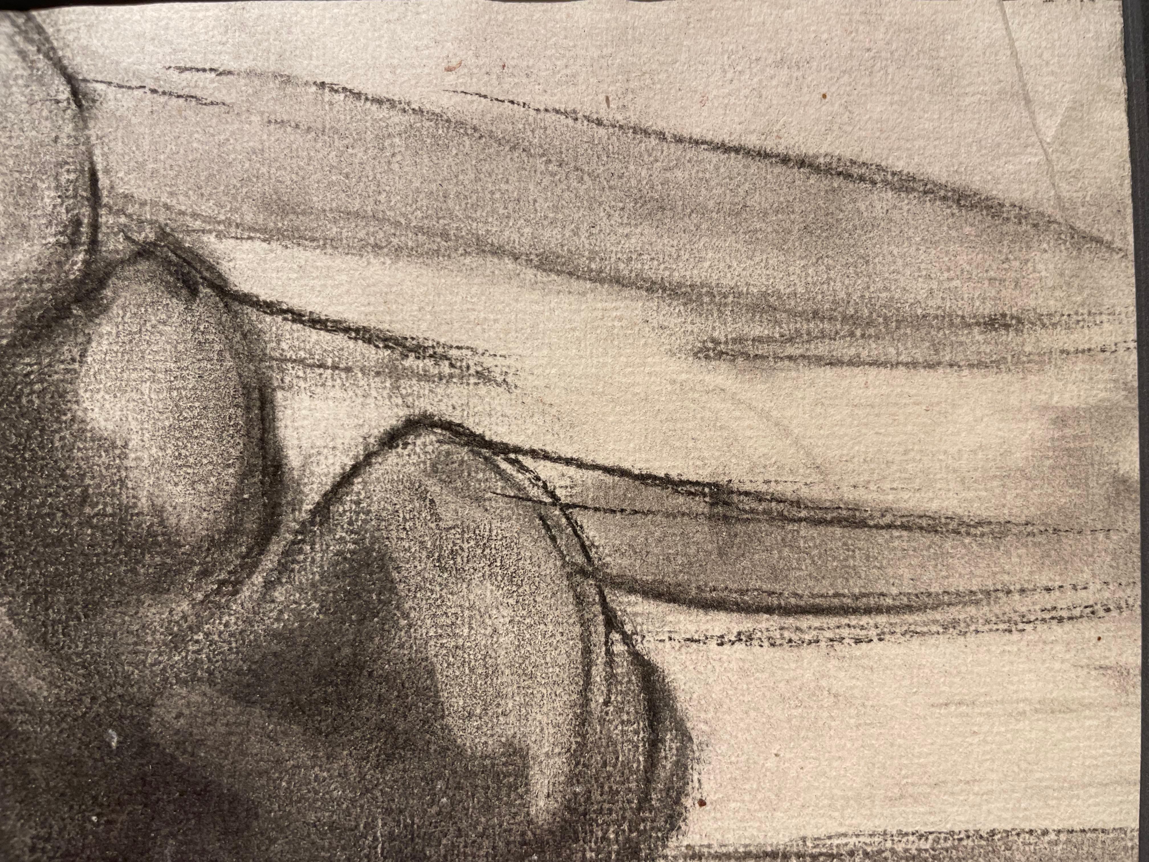 Villa Giardino, dessin au fusain du 20e siècle par une artiste féminine de l'école de Cleveland en vente 2