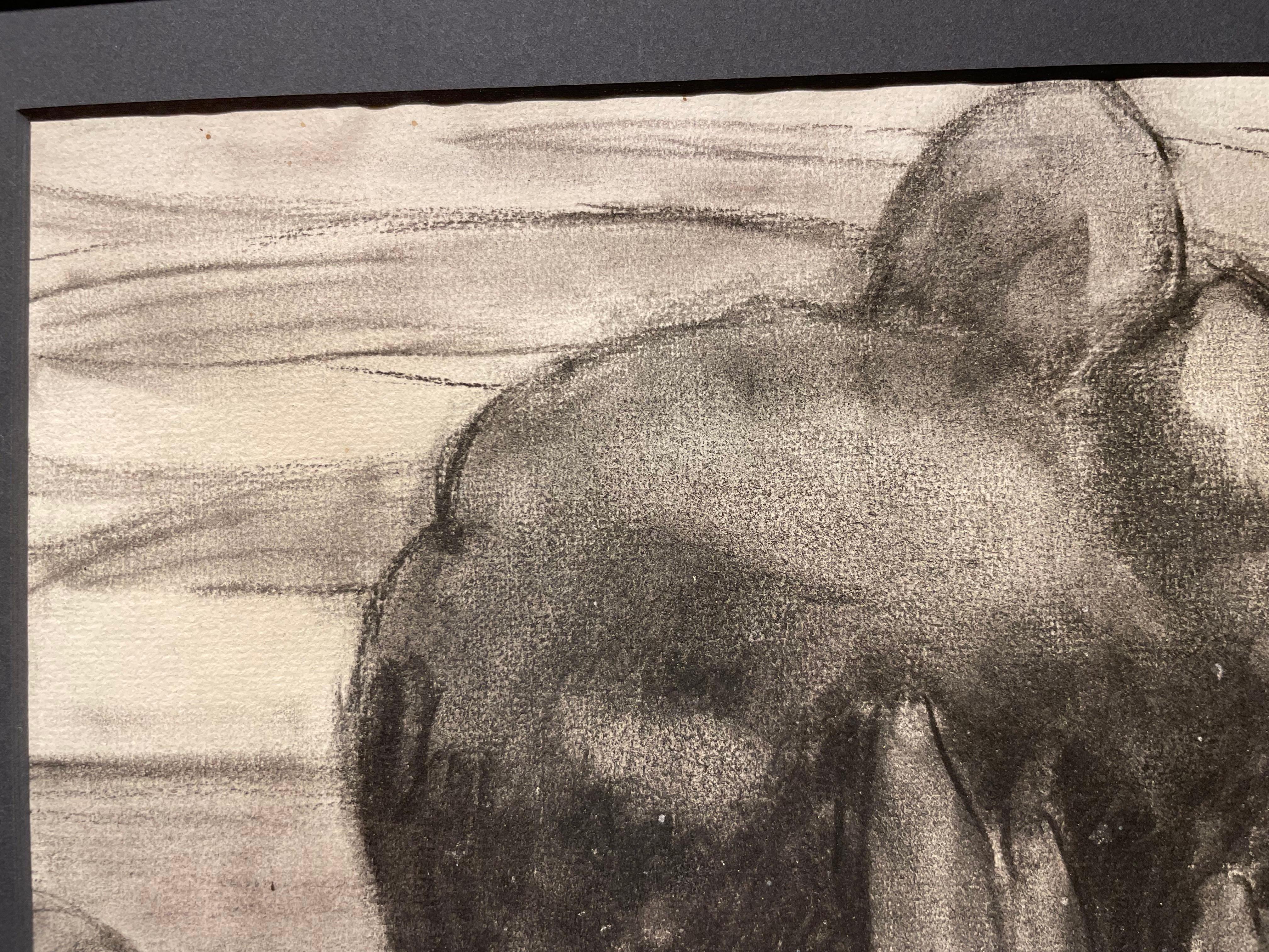 Villa Giardino, dessin au fusain du 20e siècle par une artiste féminine de l'école de Cleveland en vente 8
