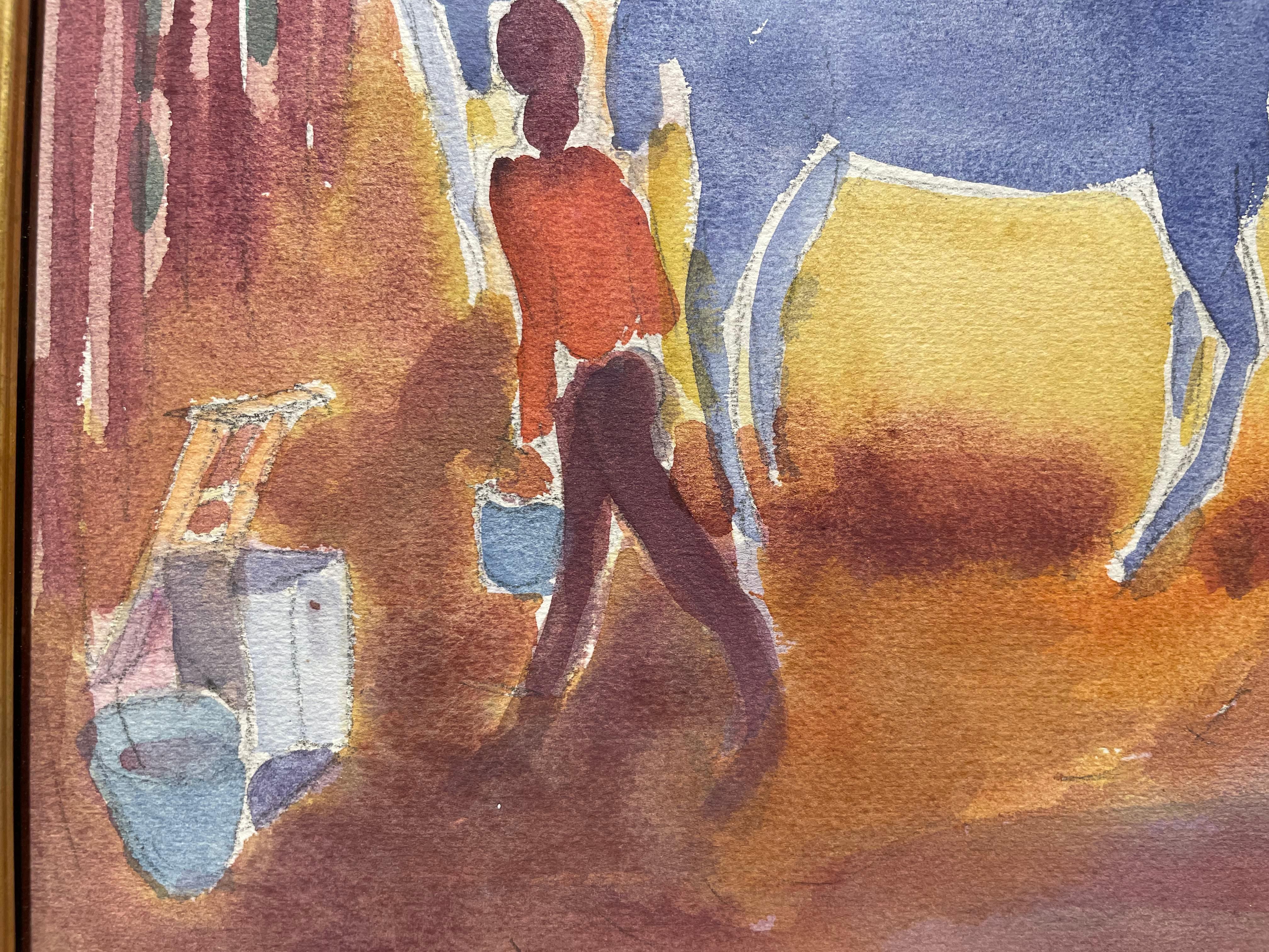 Preparativi per il concorso ippico, Paesaggio agricolo del XX secolo, Artista donna di Cleveland in vendita 5