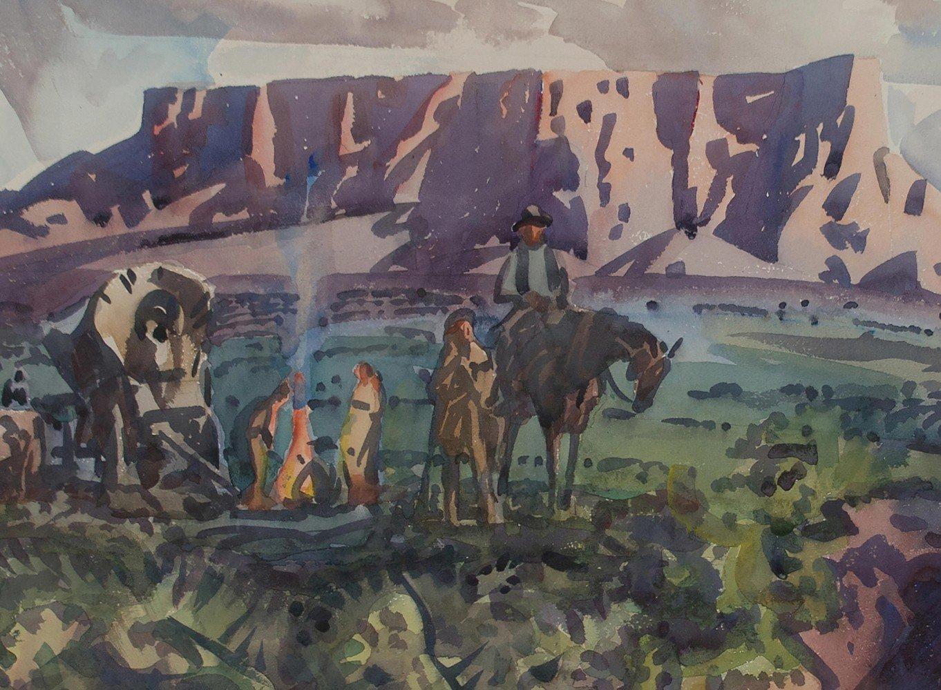Gilbert's Camp, Pittura occidentale, metà del XX secolo, Artista della Scuola di Cleveland in vendita 1