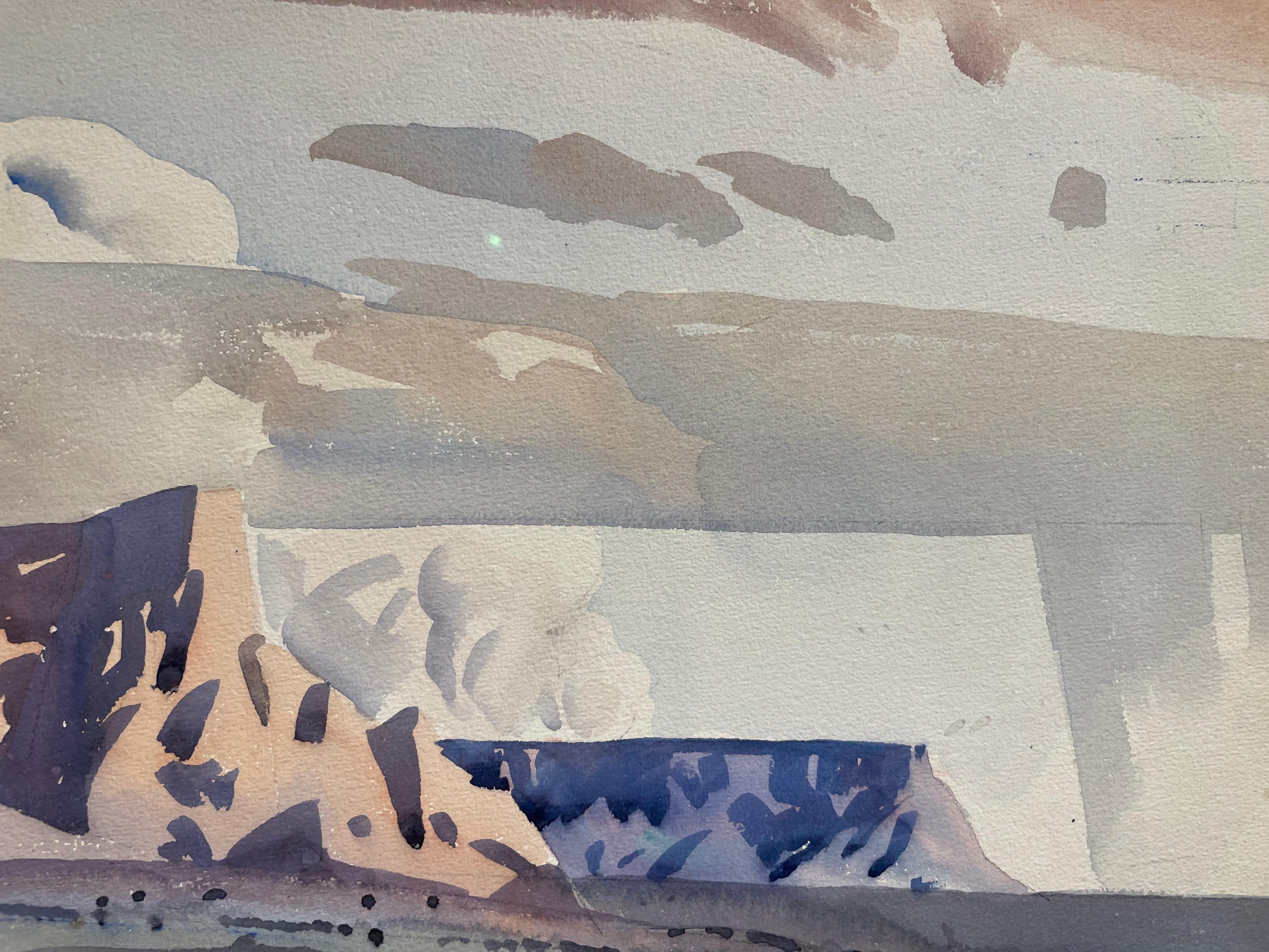 Gilbert's Camp, Western Painting, Mid 20th Century, Cleveland School Artist For Sale 5