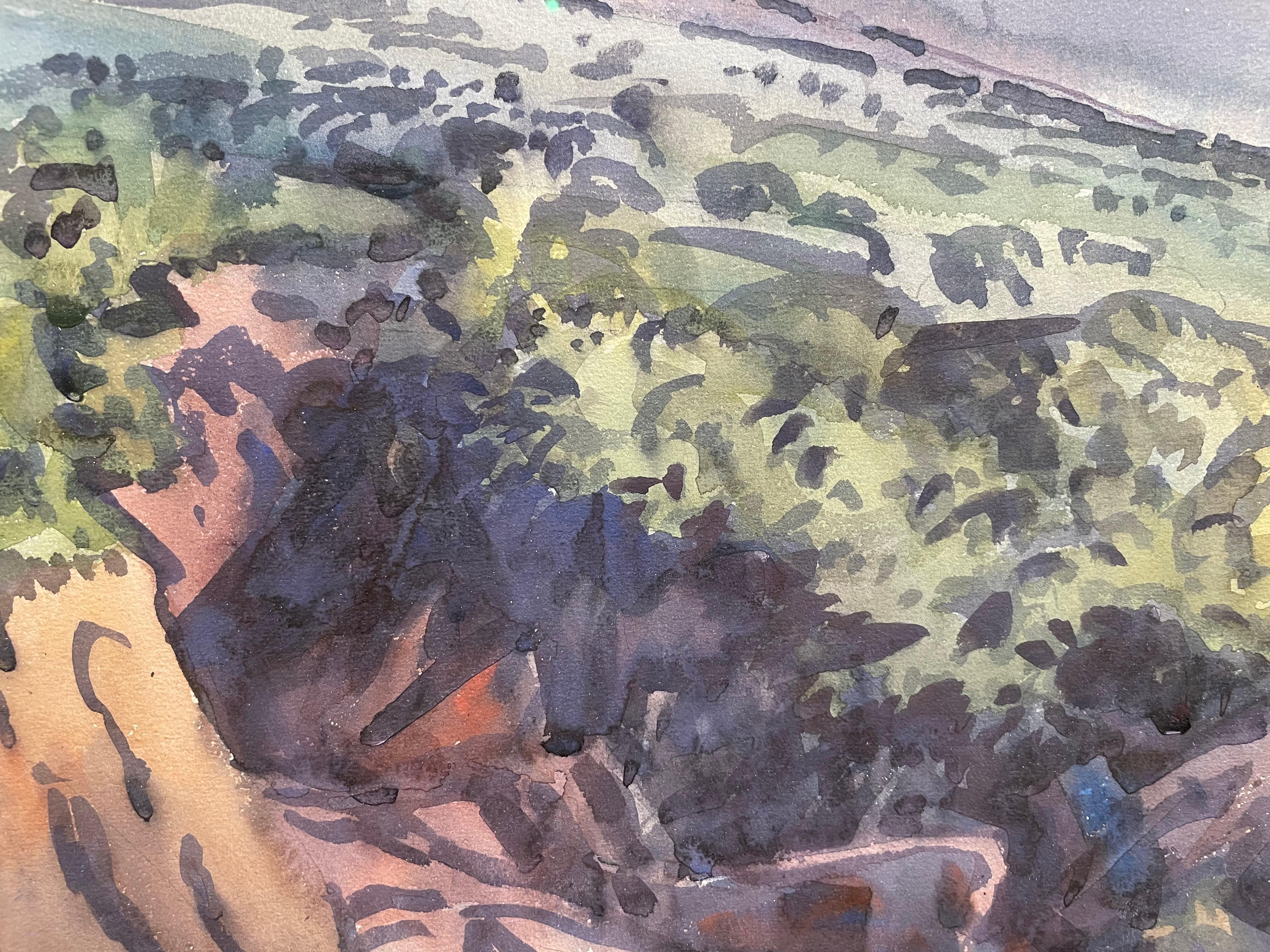 Gilbert's Camp, Western Painting, Mid 20th Century, Cleveland School Artist For Sale 8