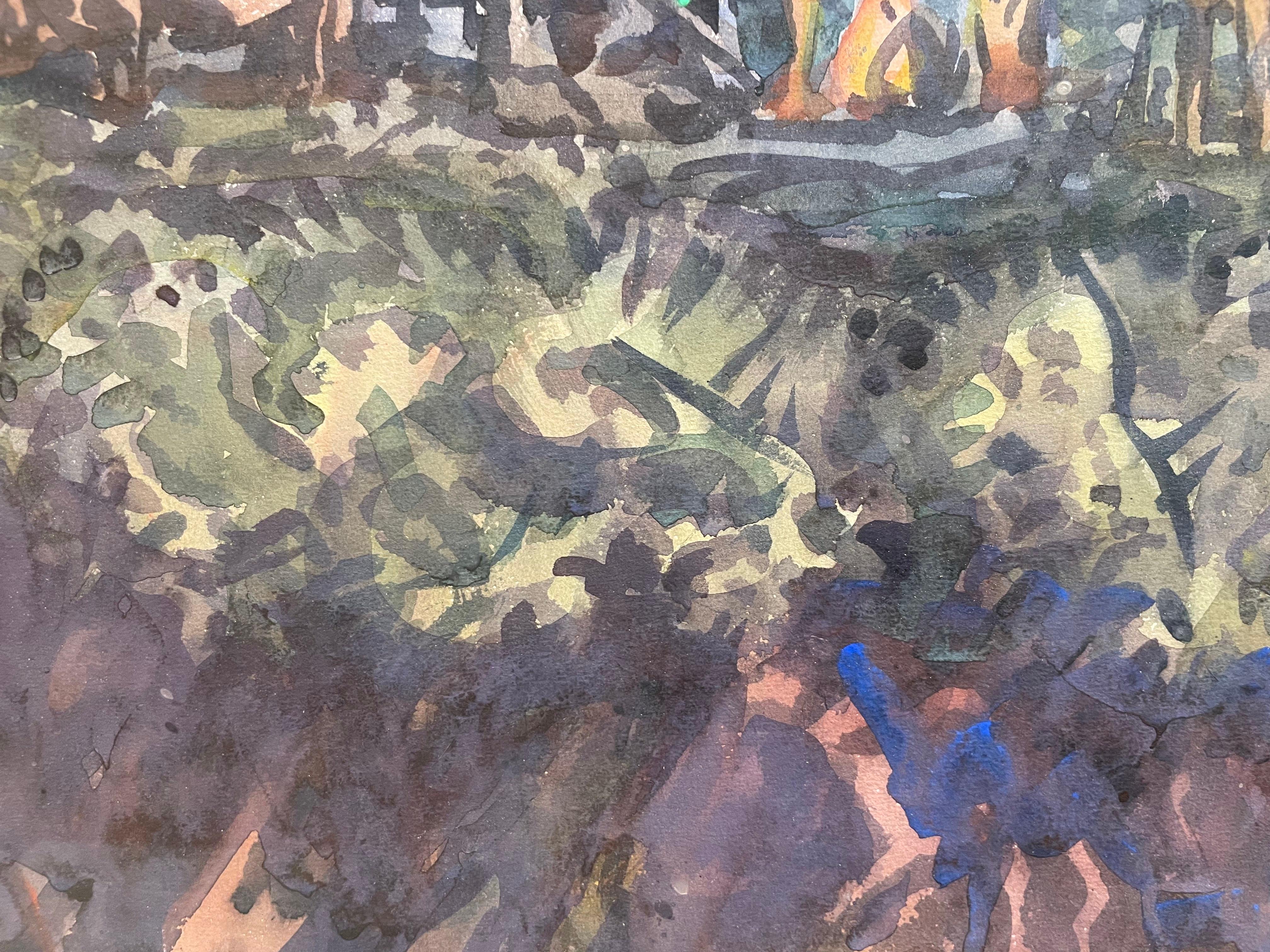 Gilbert's Camp, Western Painting, Mid 20th Century, Cleveland School Artist For Sale 7