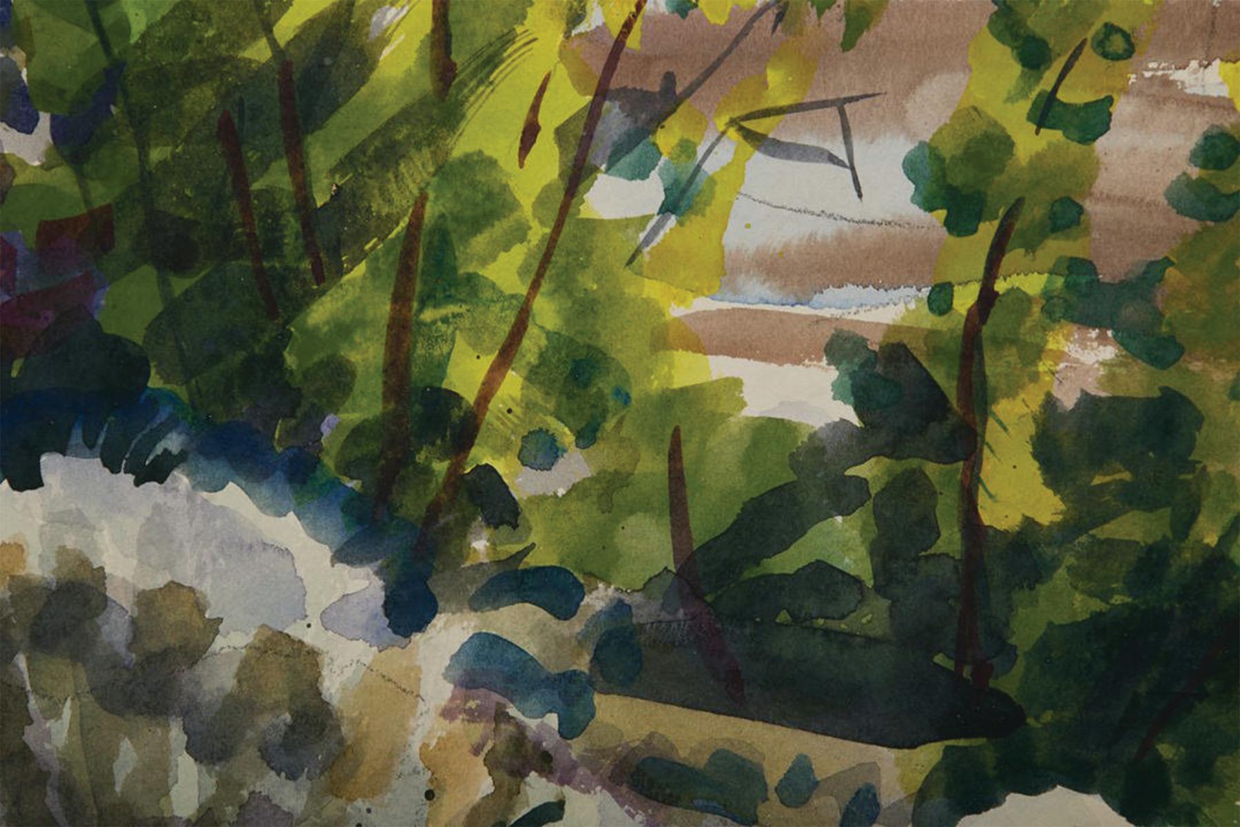 Frank Nelson Wilcox (American, 1887-1964)
Moraine Valley, Rocky Mountain National Park, Colorado, c. 1950
Watercolor on paper 
19 x 24 inches


Frank Nelson Wilcox (October 3, 1887 – April 17, 1964) was a modernist American artist and a master of