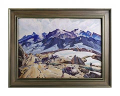 Construction on the Pass, Montana, Western Landscape, Cleveland School Artist